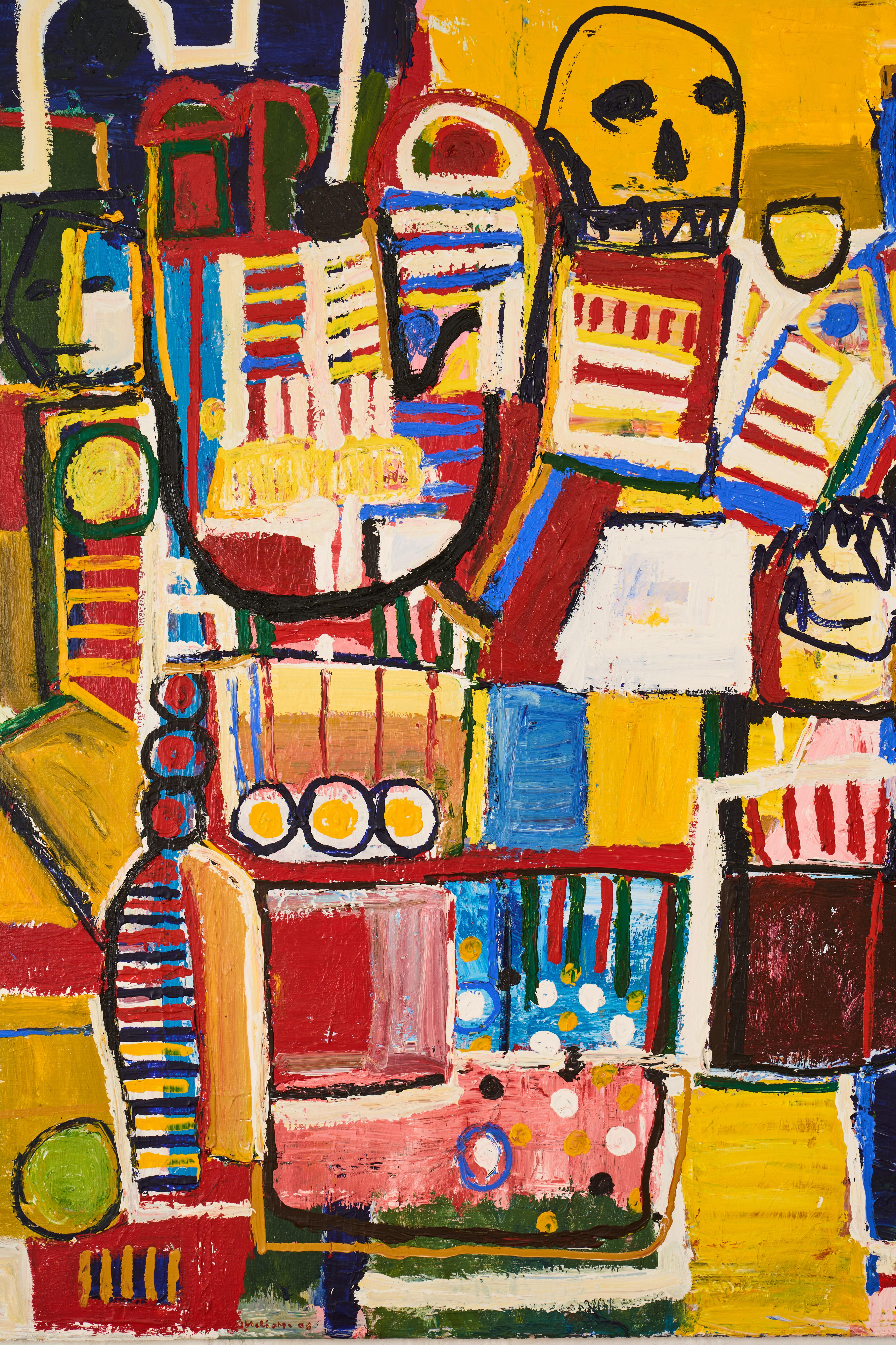 Belgian Oil on Canva MICHEL HELIOTTE For Sale