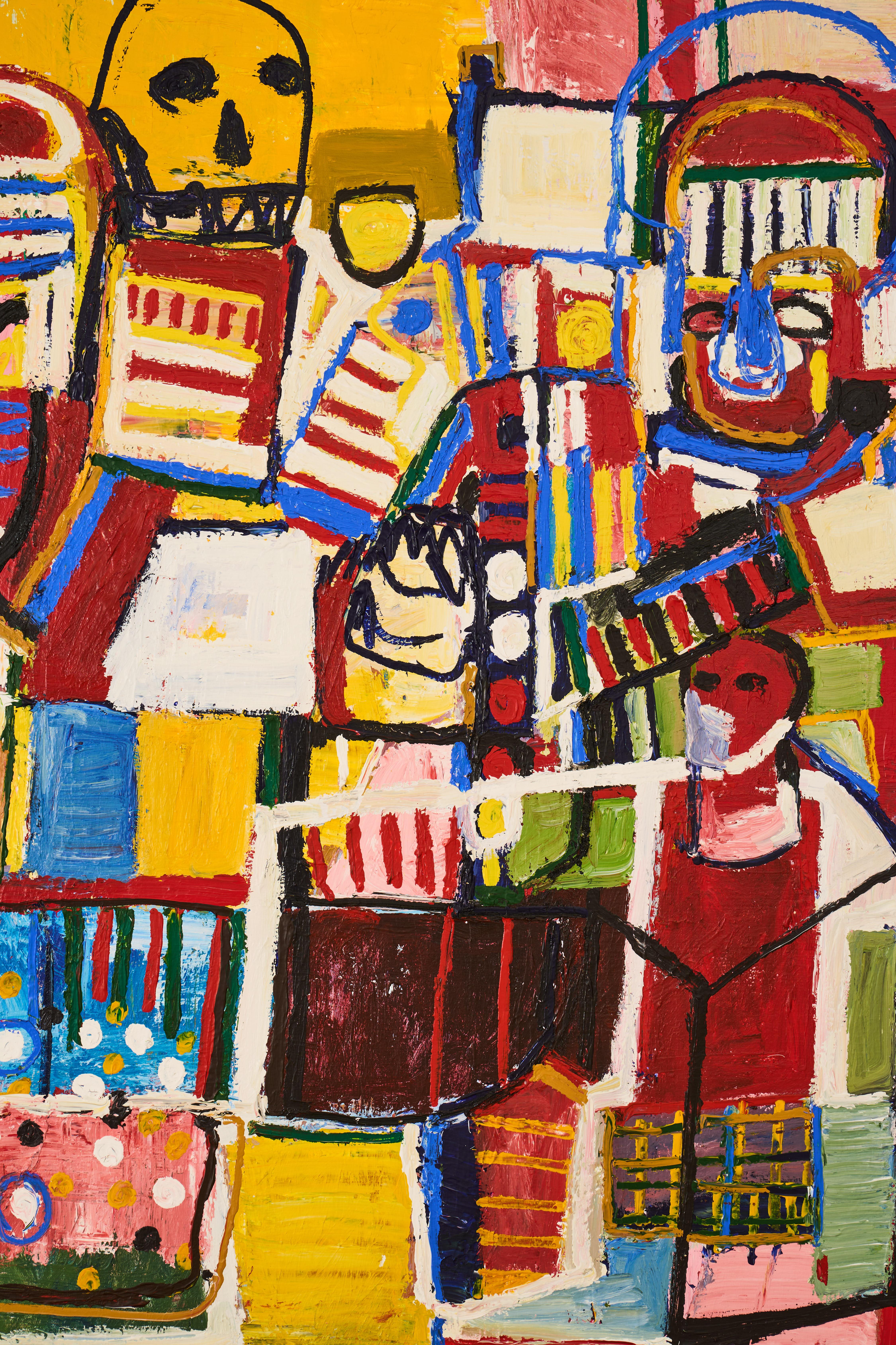 Oil on Canva MICHEL HELIOTTE In Excellent Condition For Sale In Forest, BE
