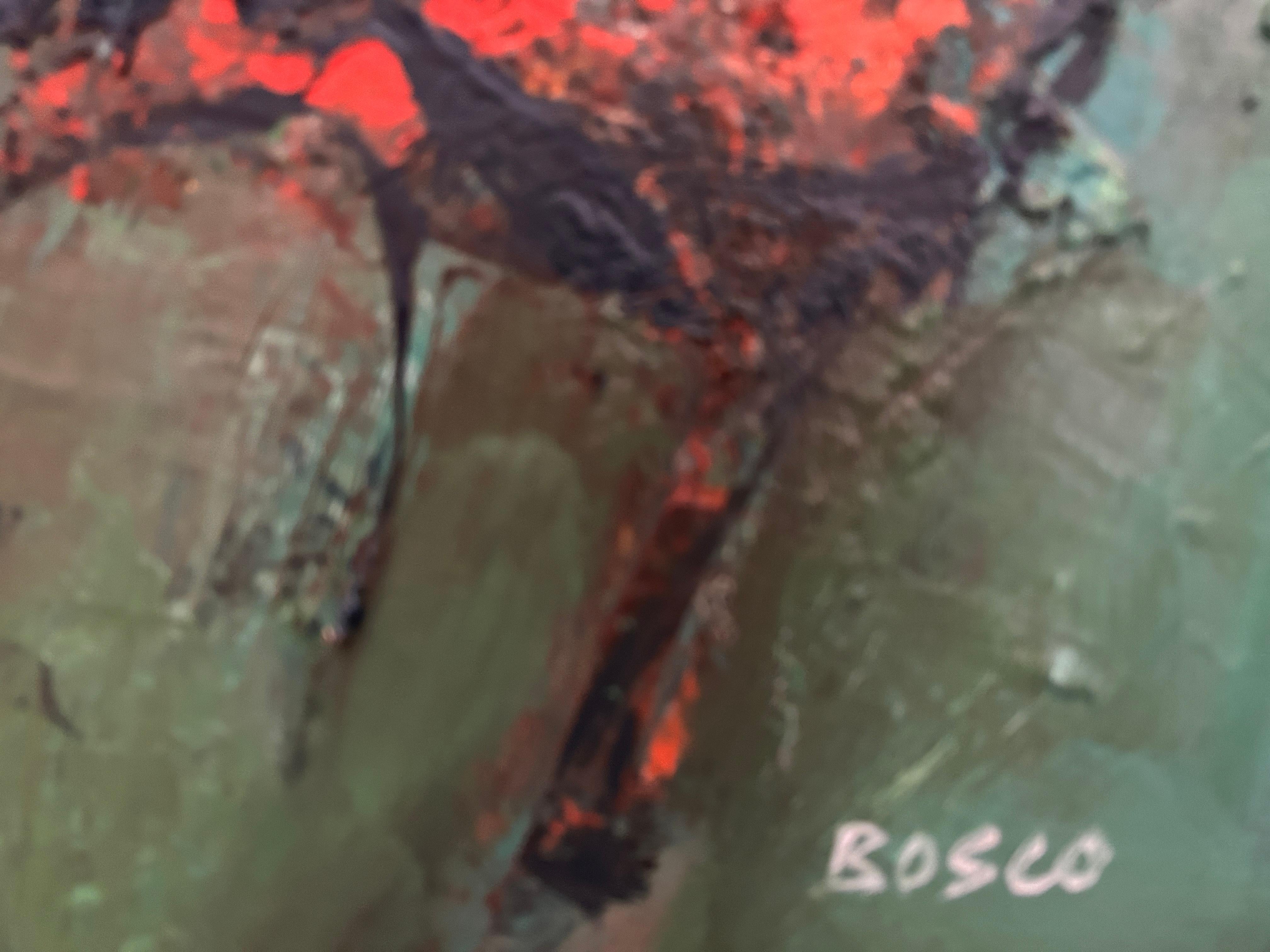 Expressionniste Jeu de polo à l'huile sur toile de Pierre Bosco-Circa 1960 en vente