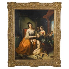 Antique Oil on Canvas, 19th Century, Napoleon III Period.