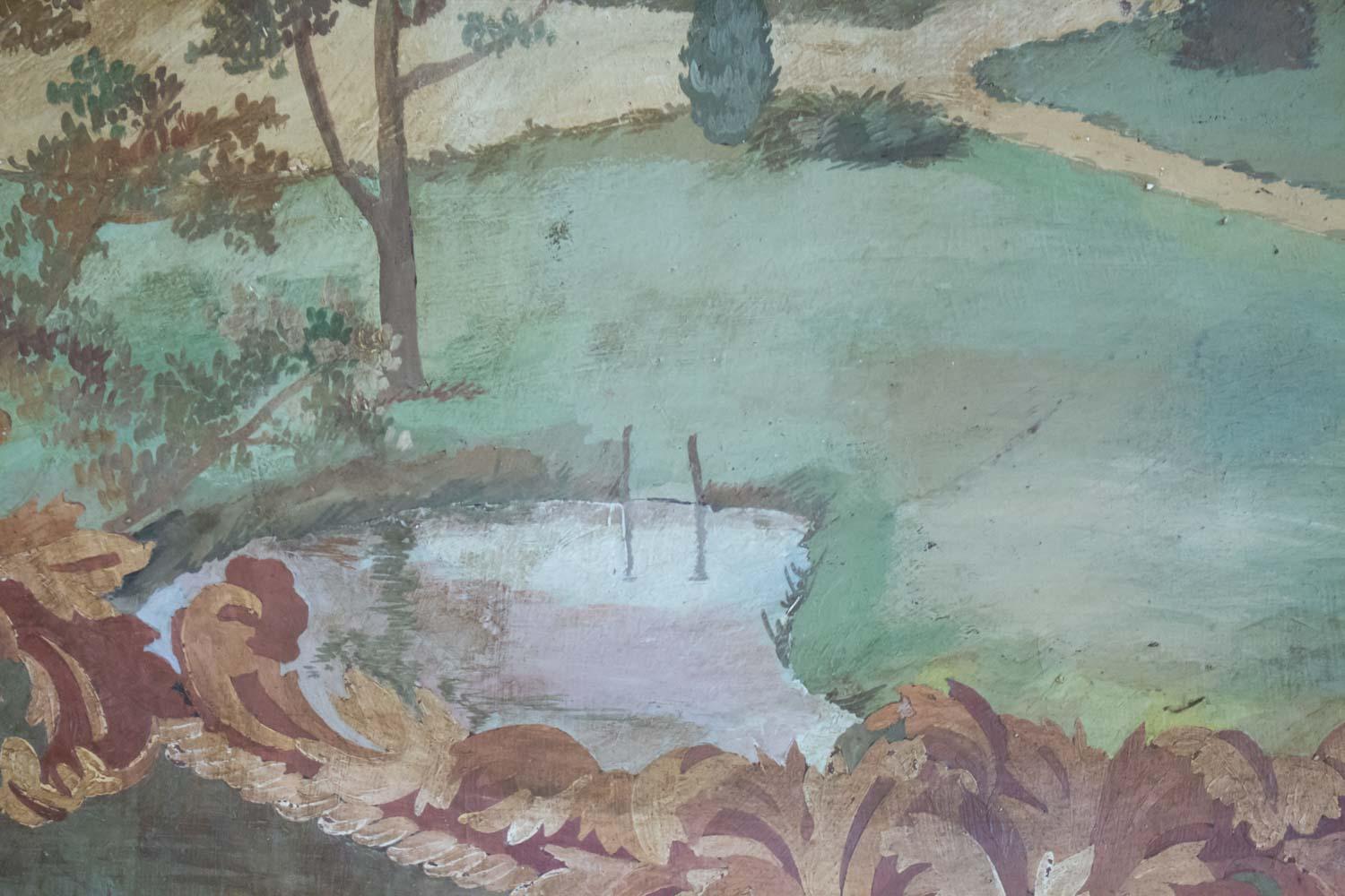 Oil on Canvas 20th Century of the Chateau de la Marche en Nievre In Good Condition For Sale In Saint-Ouen, FR