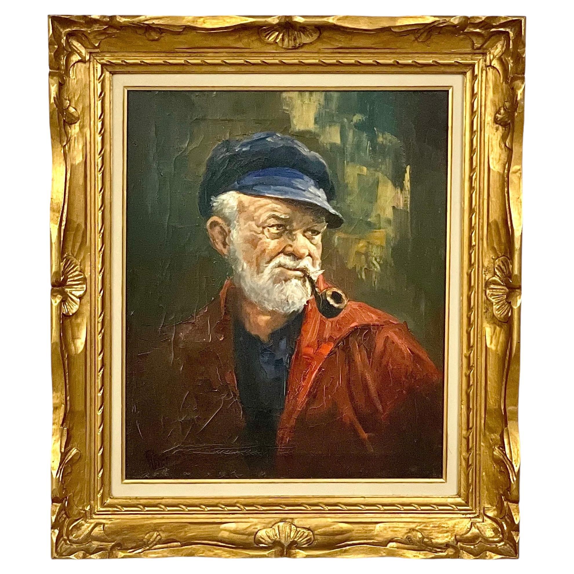Oil on Canvas: 'a Fisherman with His Pipe' For Sale