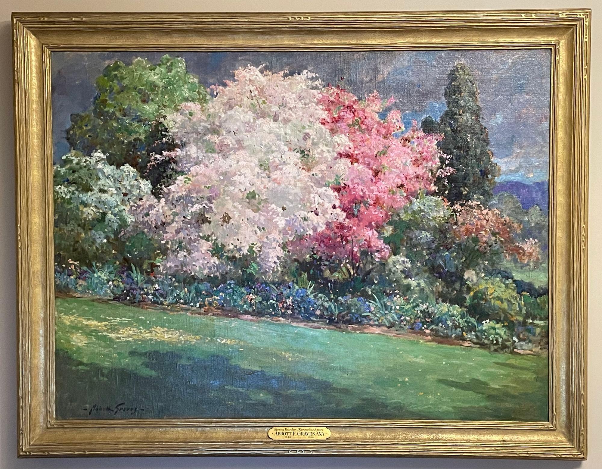 Oil on Canvas, Abbott Fuller Graves, Spring Garden, Kennebunkport, Christies NYC For Sale 1