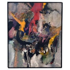 Oil on Canvas: Abstract Expressionist Painting by Ann Gallagher, dated 1972