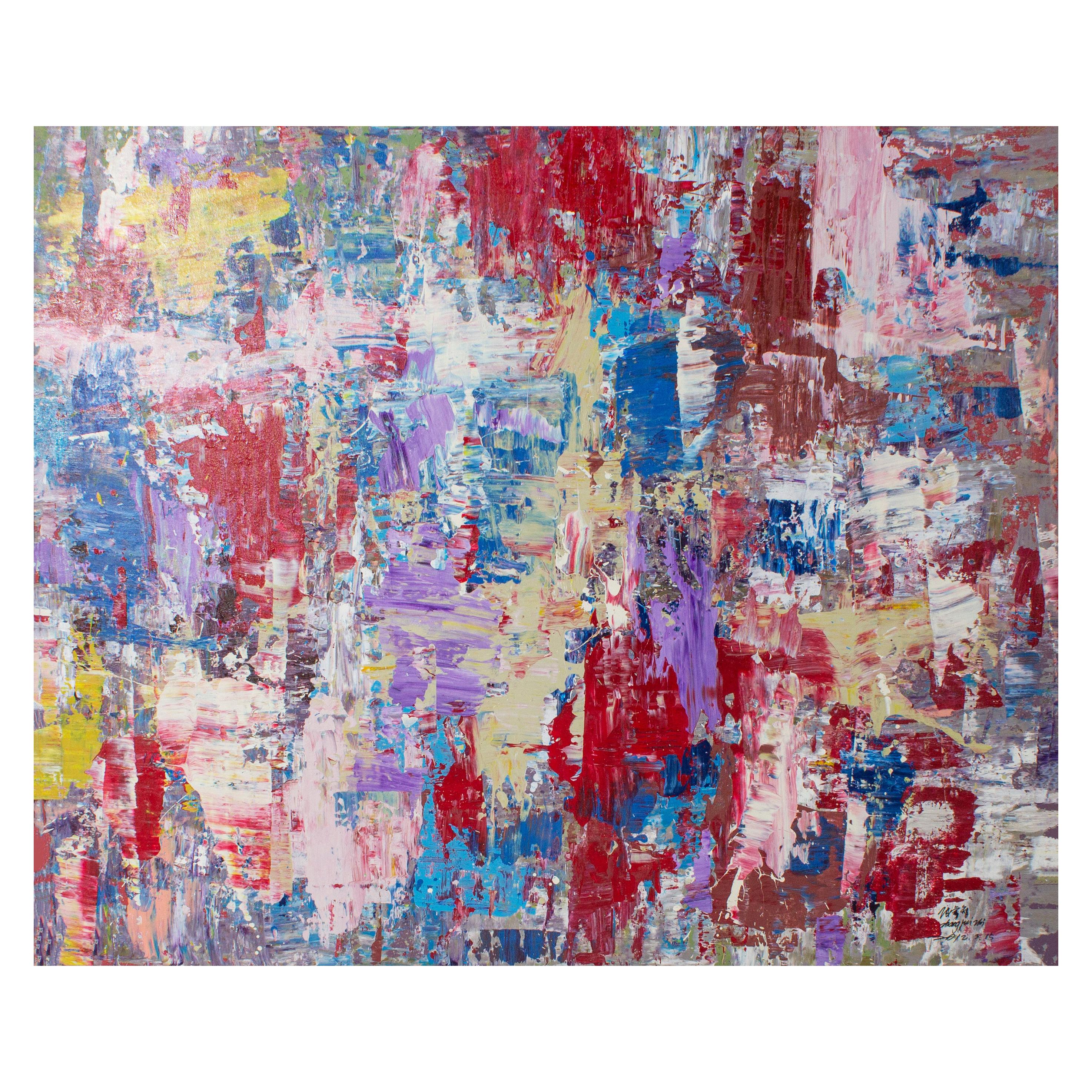 Wonderful Abstract Oil On Canvas For Sale at 1stDibs