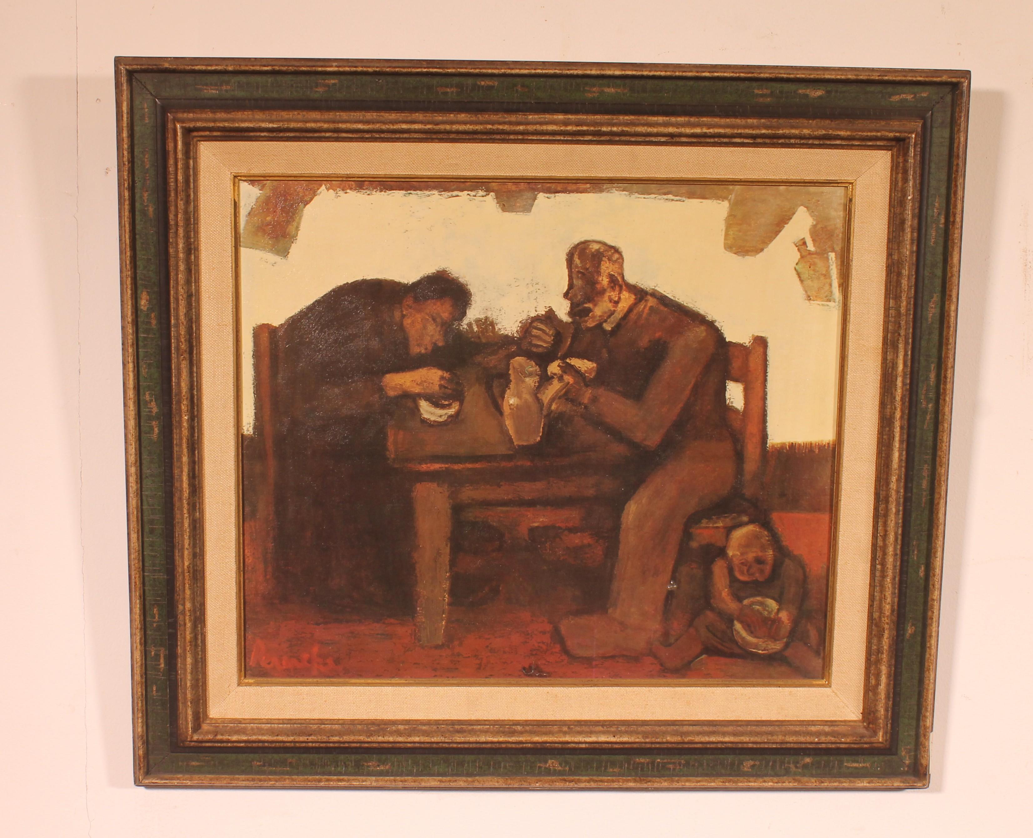 Huile sur toile représentant le Pain quotidien d'après Constant Permeke

Huile sur toile peinte à la main.
Le tableau est encadré par Schlepper, un célèbre encadreur de Bruxelles.

Note : petite piqûre en bas à droite.