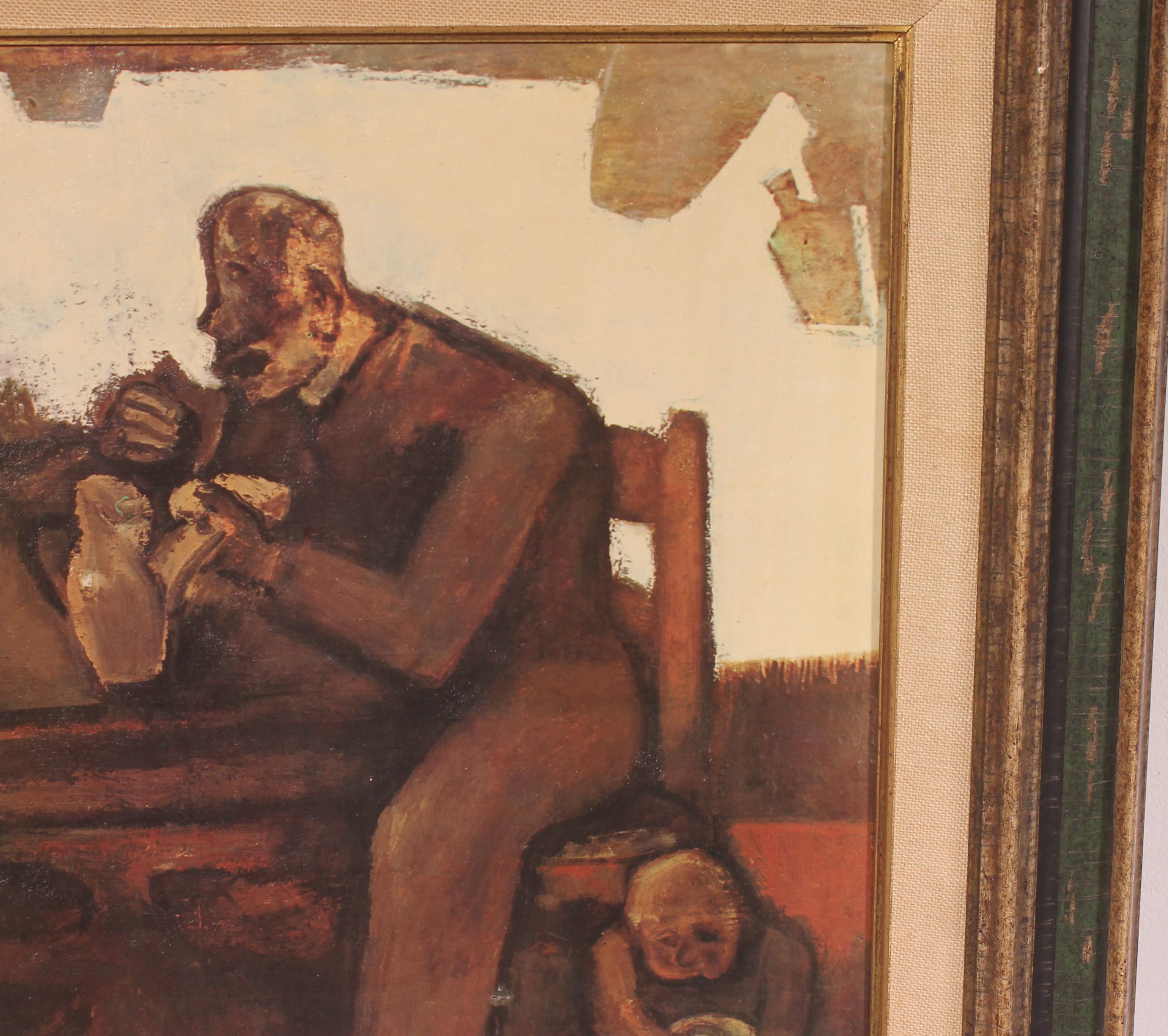 20ième siècle Huile sur toile d'après Constant Permeke 20e siècle en vente