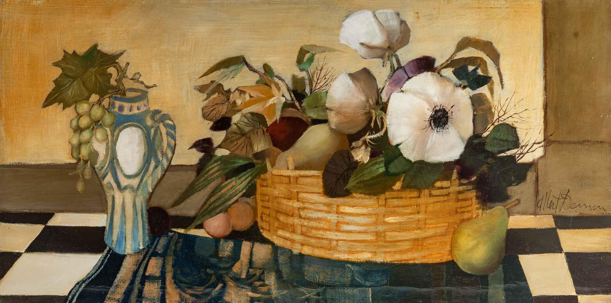 20ième siècle Huile sur toile - Albert Deman - Nature morte - XXème en vente