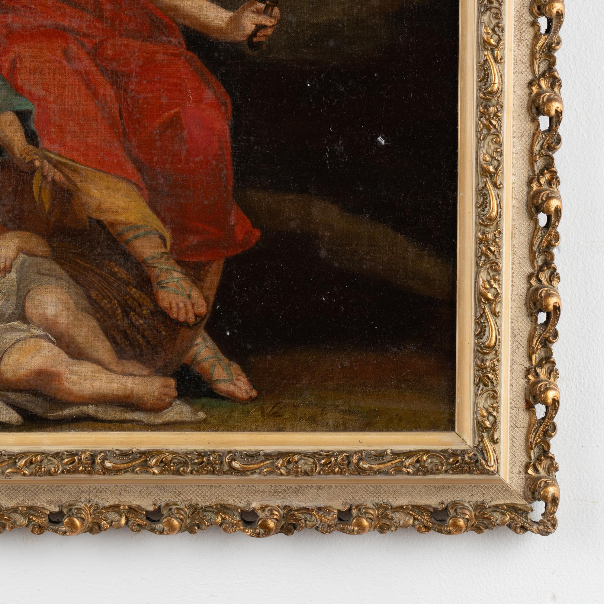 Öl auf Leinwand Allegorisches Gemälde der Weinlese mit Demeter, Italien um 1750-70 im Angebot 5