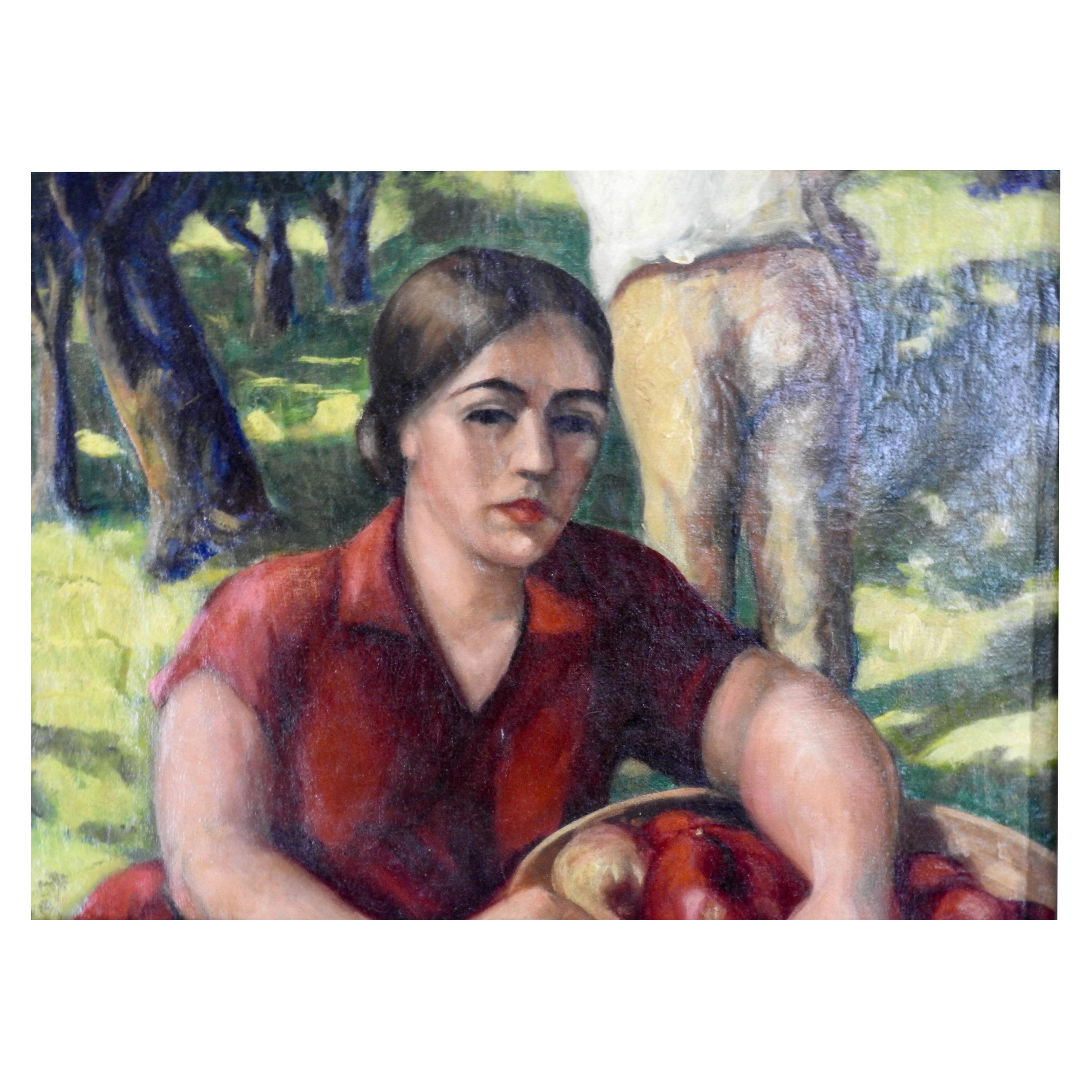 Oil on Canvas Apple Orchard For Sale