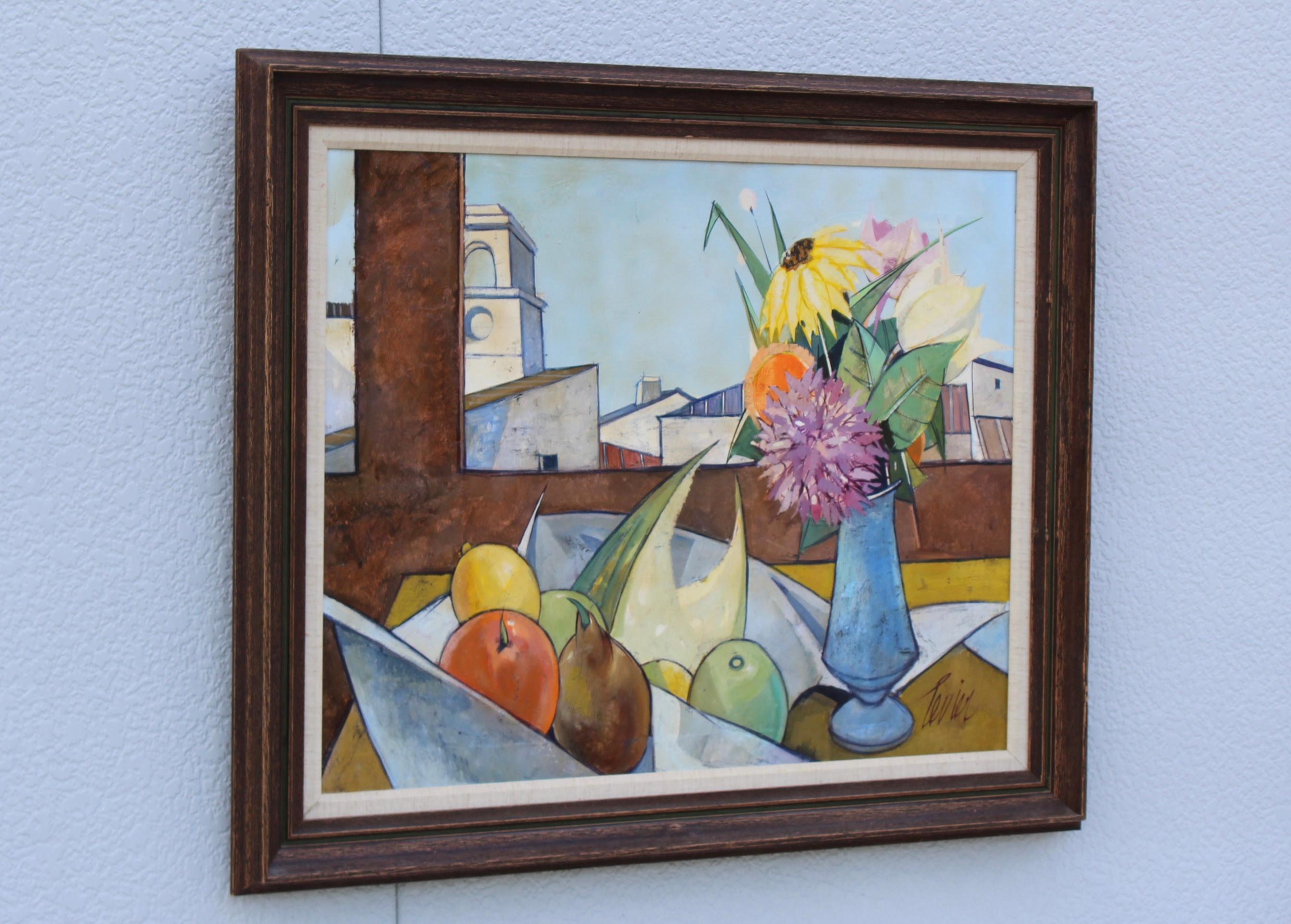 Mid-Century Modern Oil on Canvas Artwork by French Artist Charles Levier