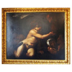 Antique Oil on canvas, (attributed to Giacinto Brandi, Rome)