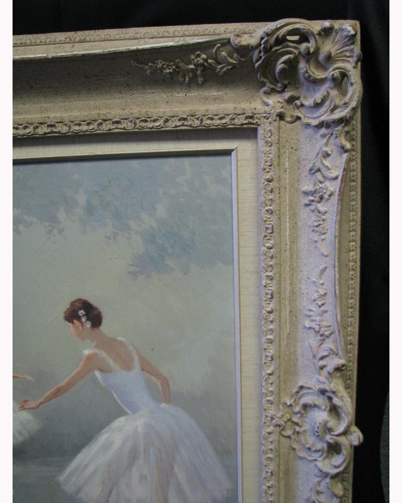 20th Century Oil on Canvas Ballerina Painting