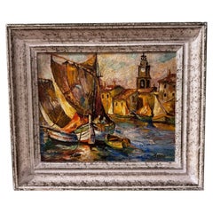 Oil on Canvas Boat