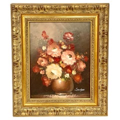 Óleo sobre lienzo "Bouquet de Fleurs" de Edmond Sanders