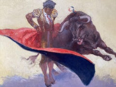 Óleo sobre lienzo "Tauromaquia" de José González De La Peña (1887-1961)