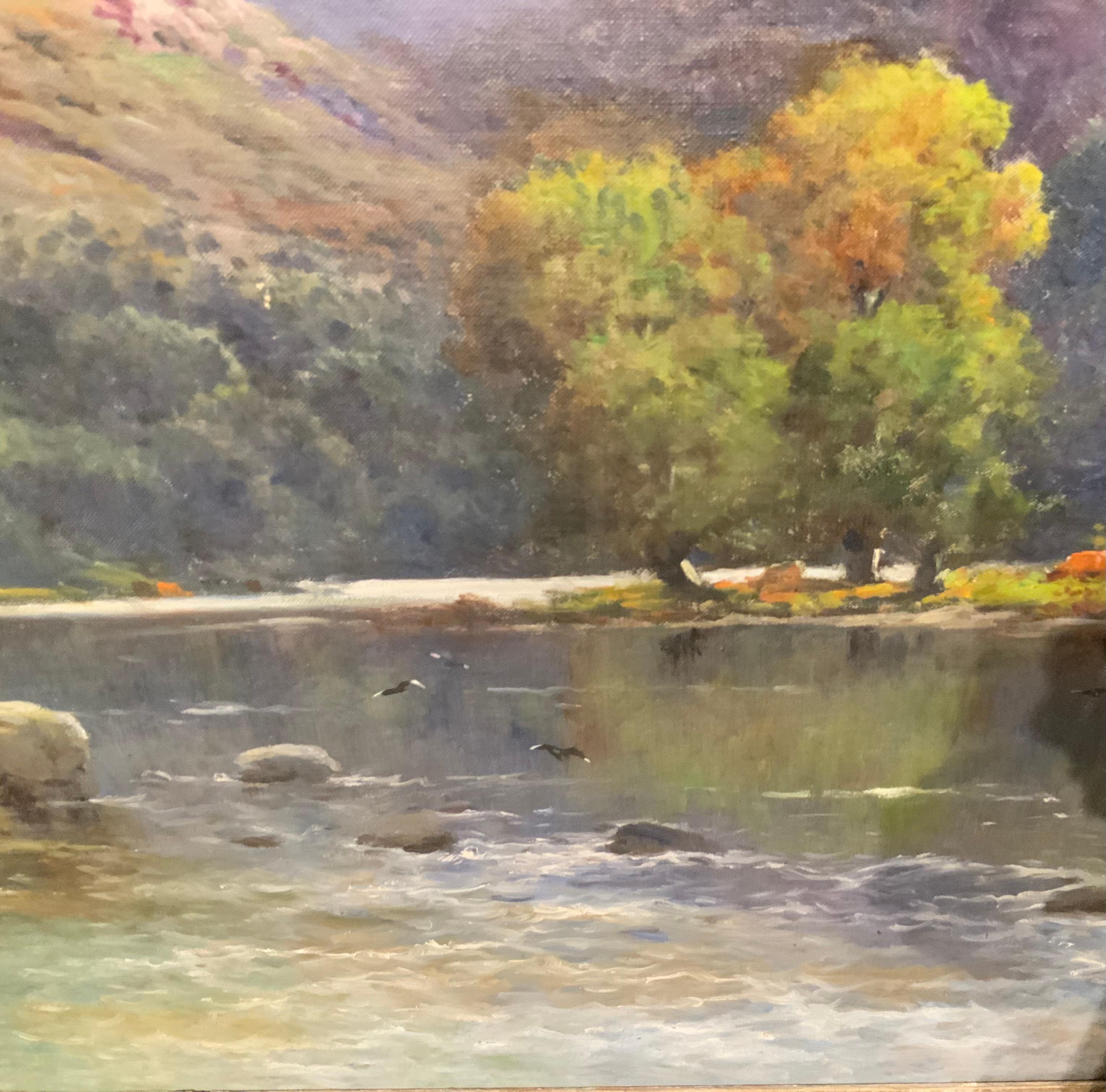 Paint Oil on Canvas by Alfred Fontville de Breanski, Jr. 'British, 1877-1957' For Sale