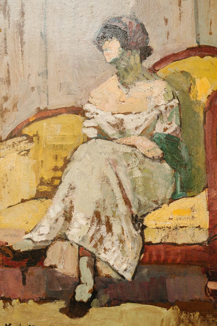 Hand-Painted oil on canvas by Belgian artist, Medard Maertens, 1875-1946
