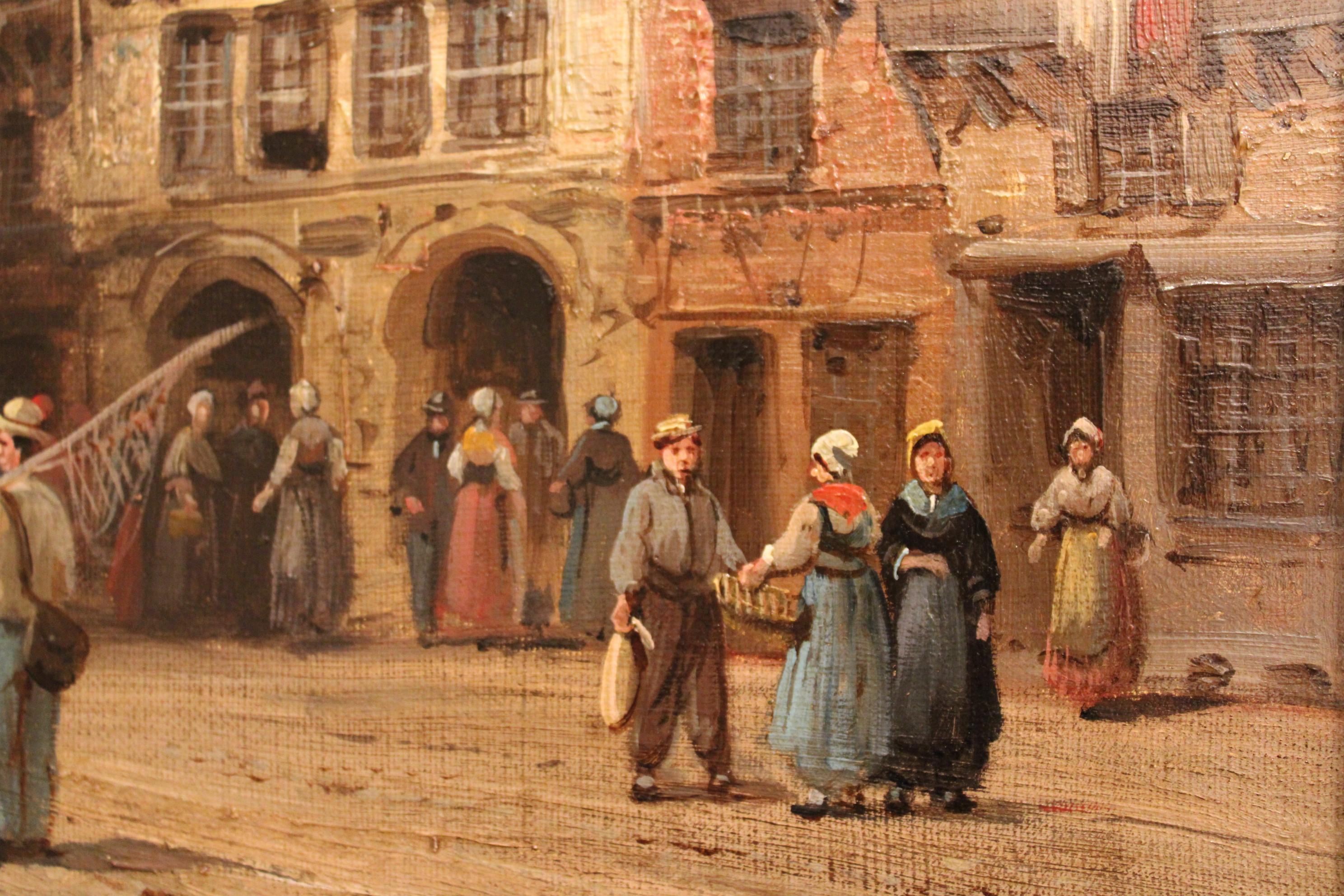 French Oil on Canvas by Charles Euphrasie Kuwasseg, France 19th Century For Sale