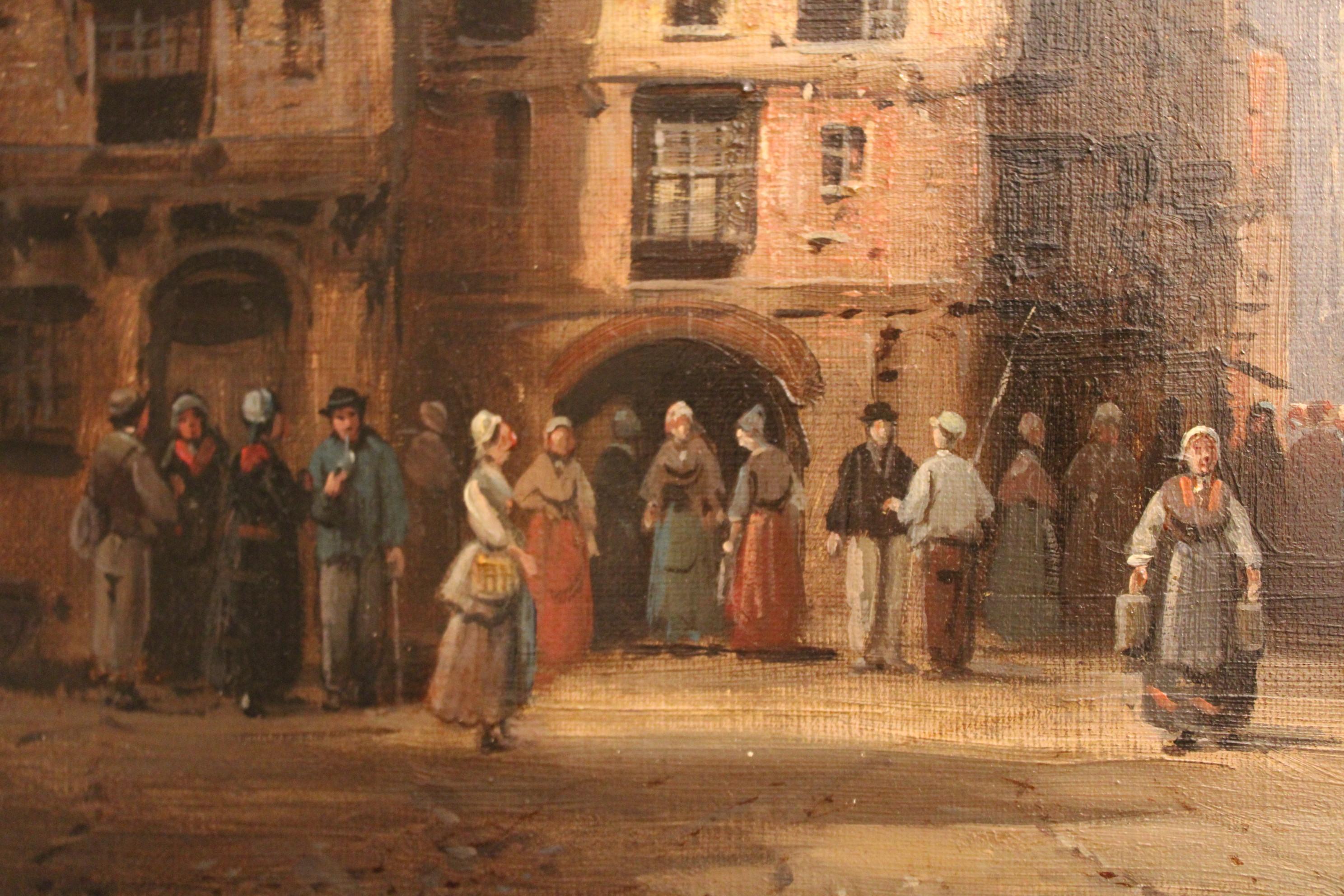 Oil on Canvas by Charles Euphrasie Kuwasseg, France 19th Century For Sale 2