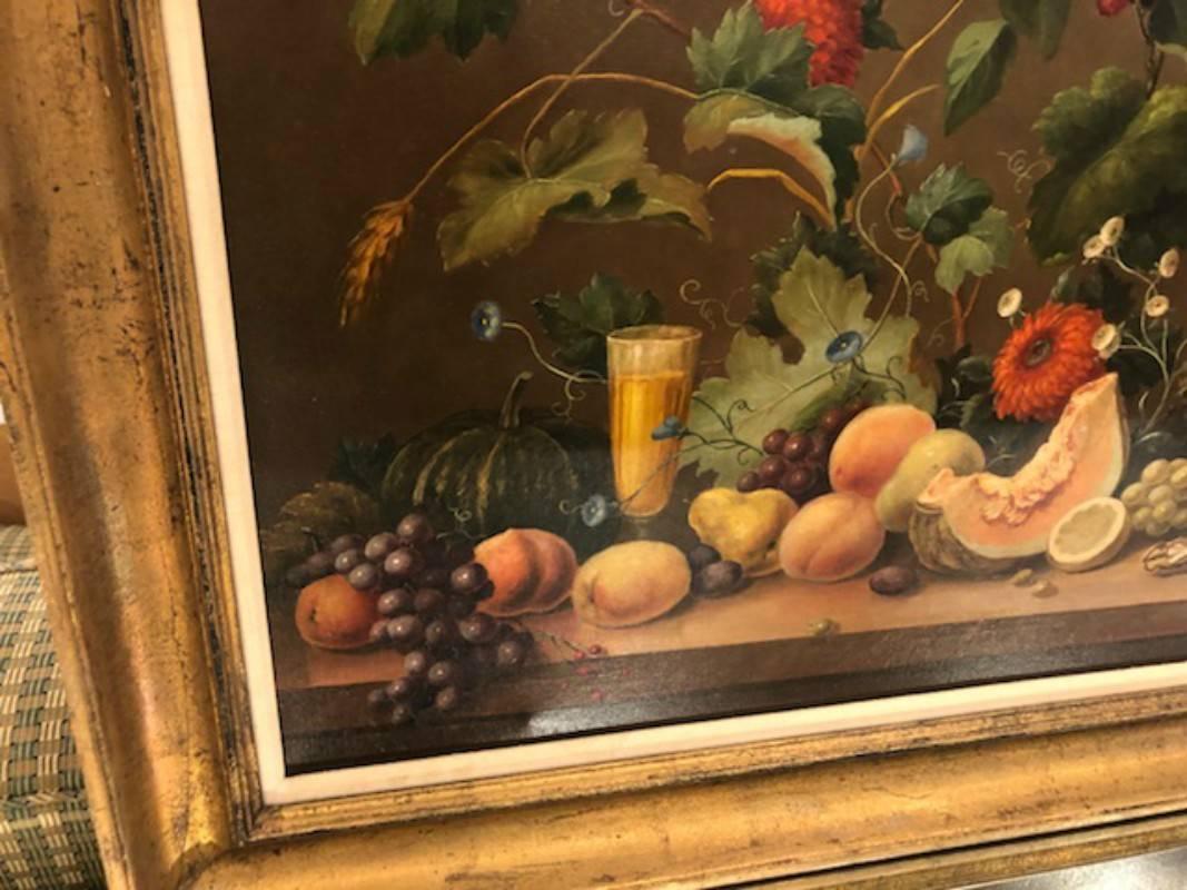French Oil on Canvas by Corbe Still Life Painting