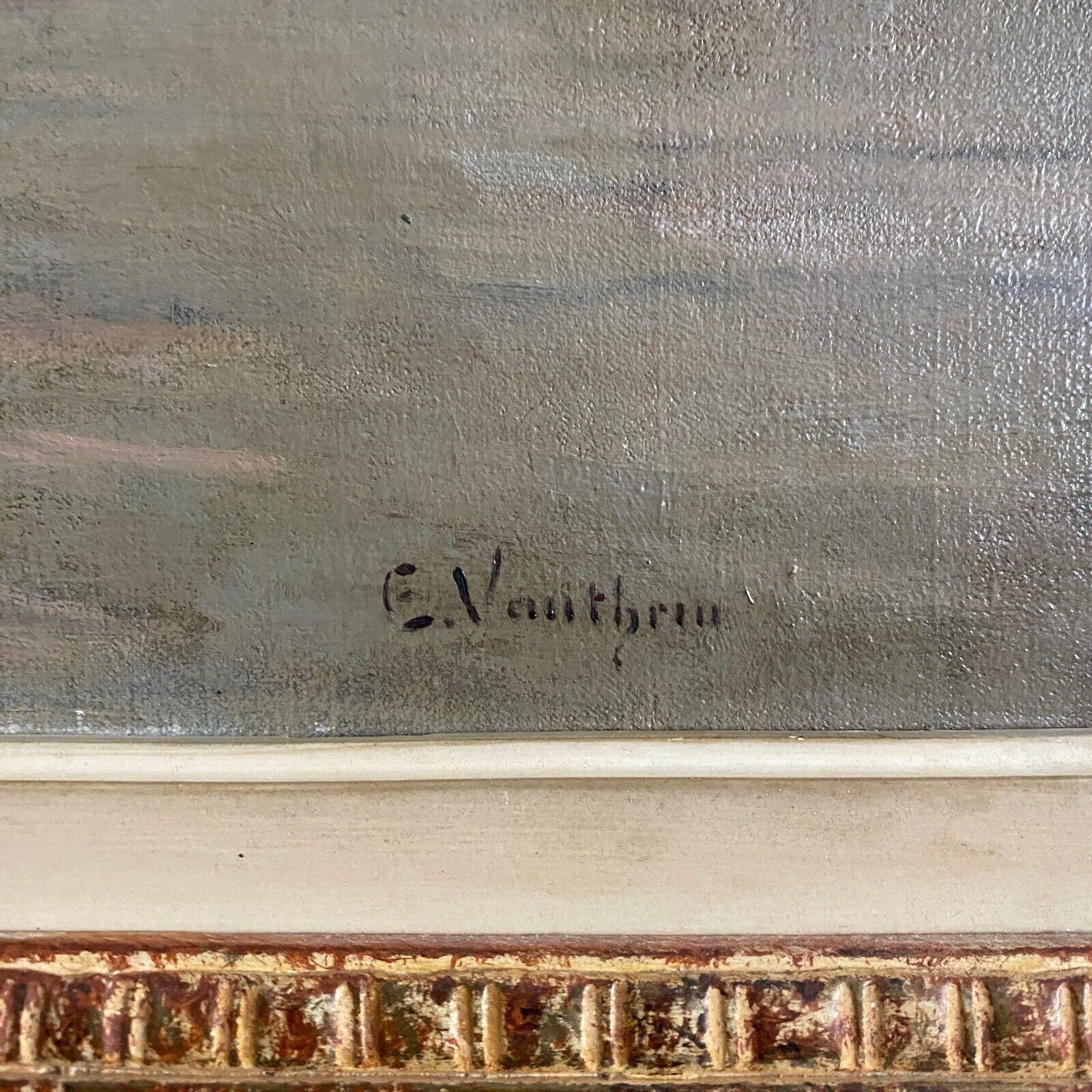 Ölgemälde auf Leinwand von Ernest Vauthrin (1878-1949) - Boote in der Bretagne (Beaux Arts) im Angebot