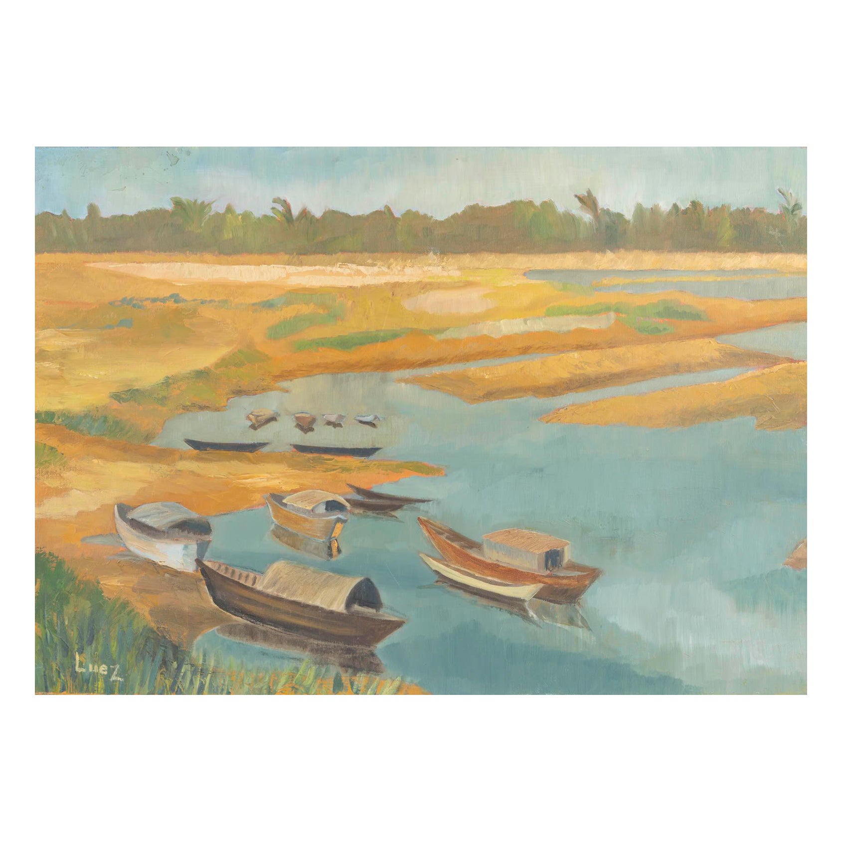 Oil on Canvas by Evelyne Luez from the 20th Century. For Sale