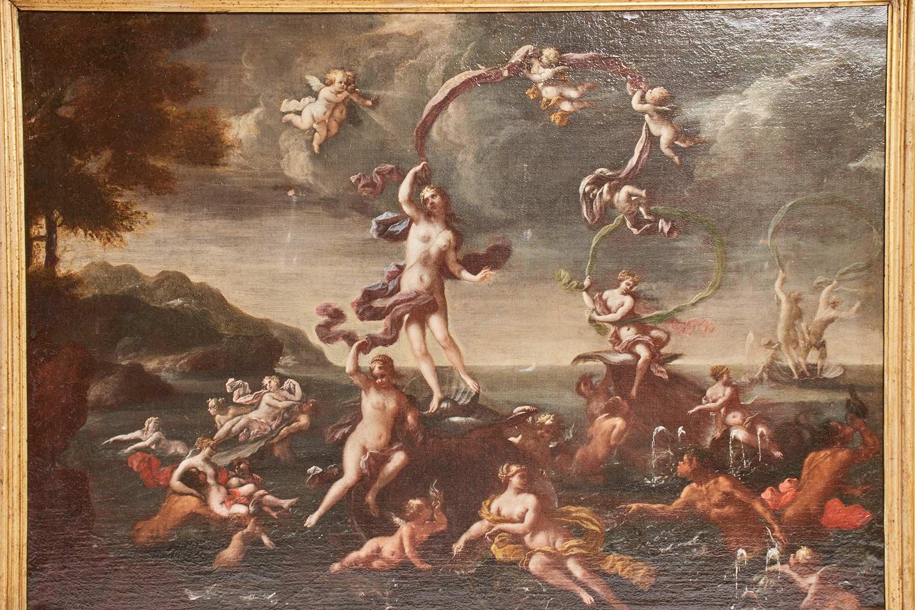 Toile Huile sur toile de Francesco Perezzoli la naissance de Vénus Italie début 18ème siècle en vente