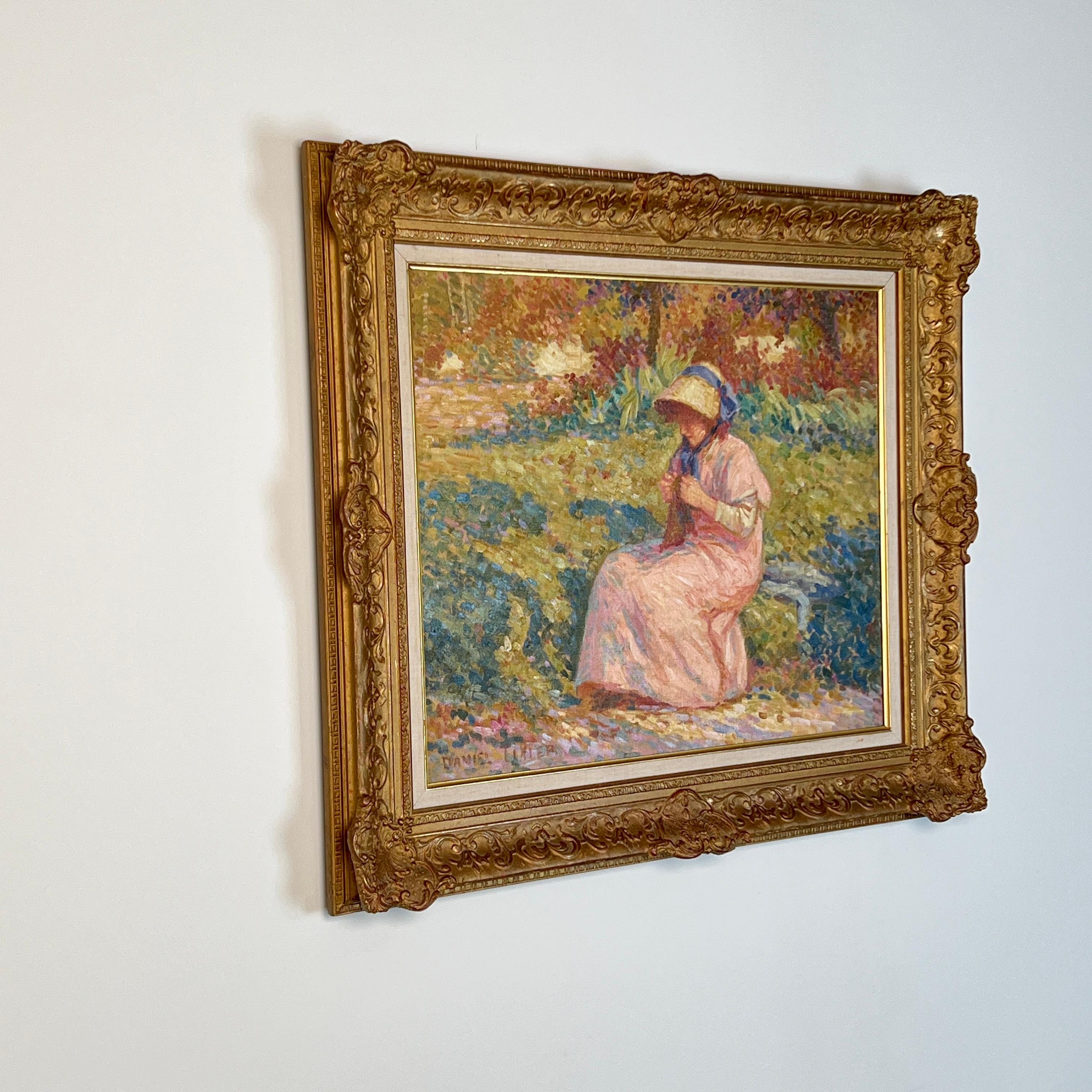 Ölgemälde auf Leinwand des französischen Pointillisten Daniel Tixier (Sonstiges) im Angebot