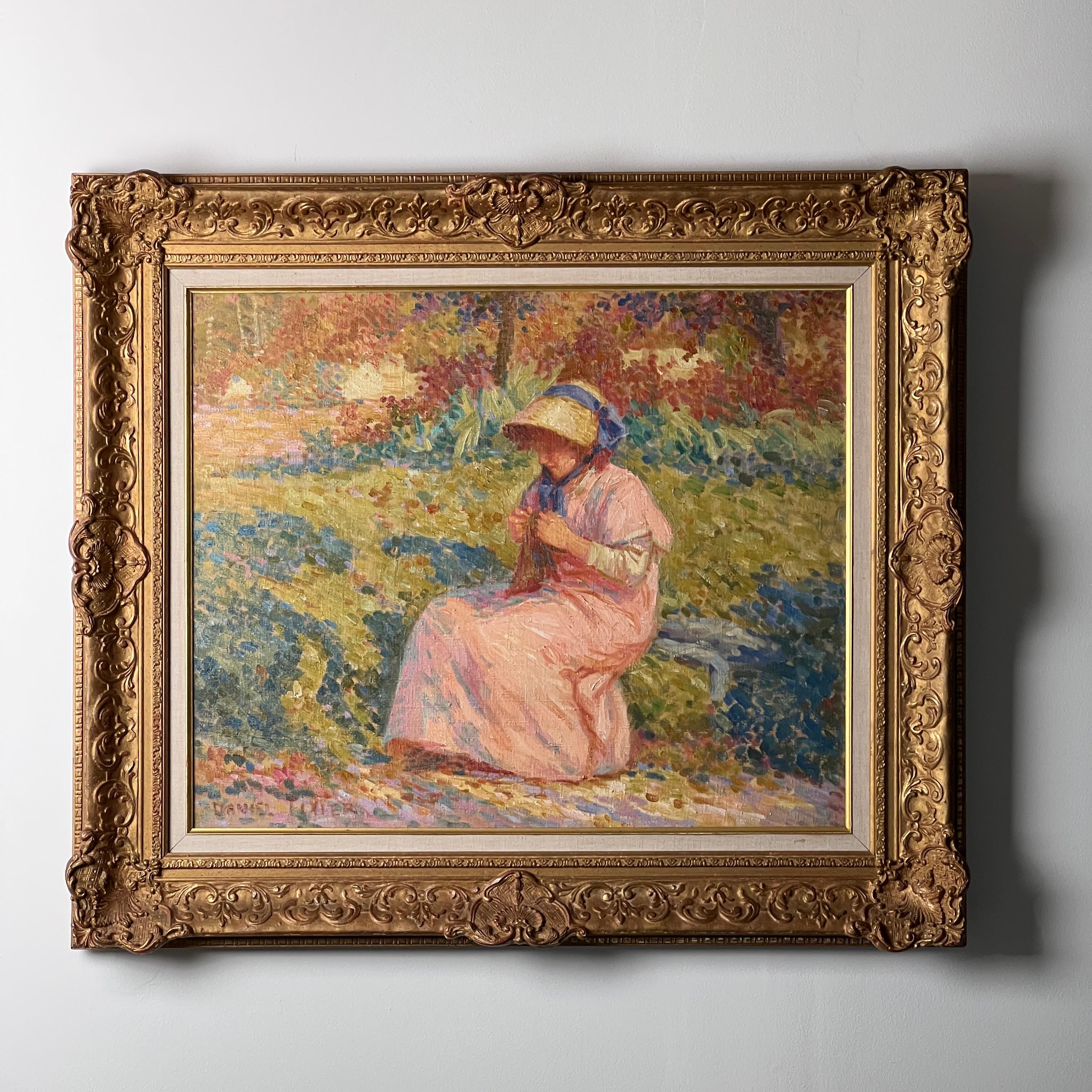 Ölgemälde auf Leinwand des französischen Pointillisten Daniel Tixier im Angebot 3