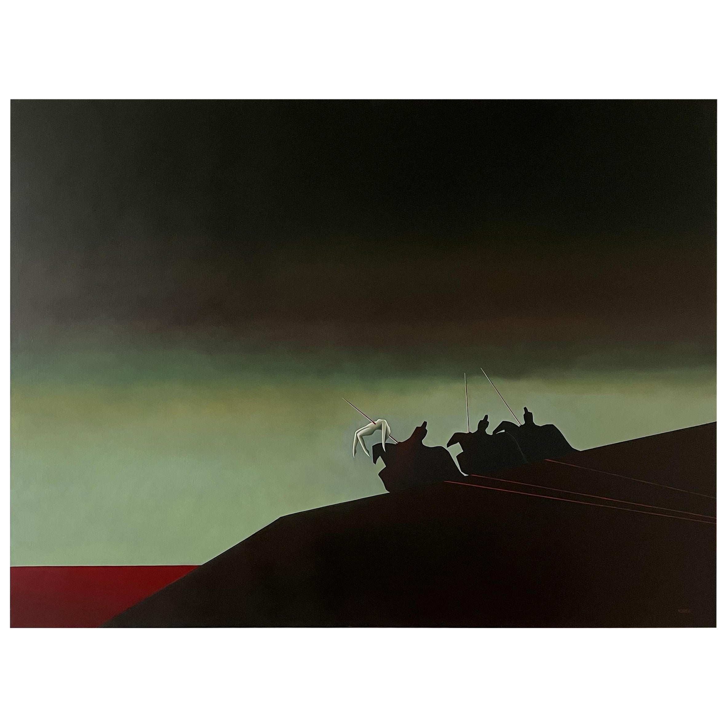 Oil on canvas by Henri Morez, Paris, France, circa 1989