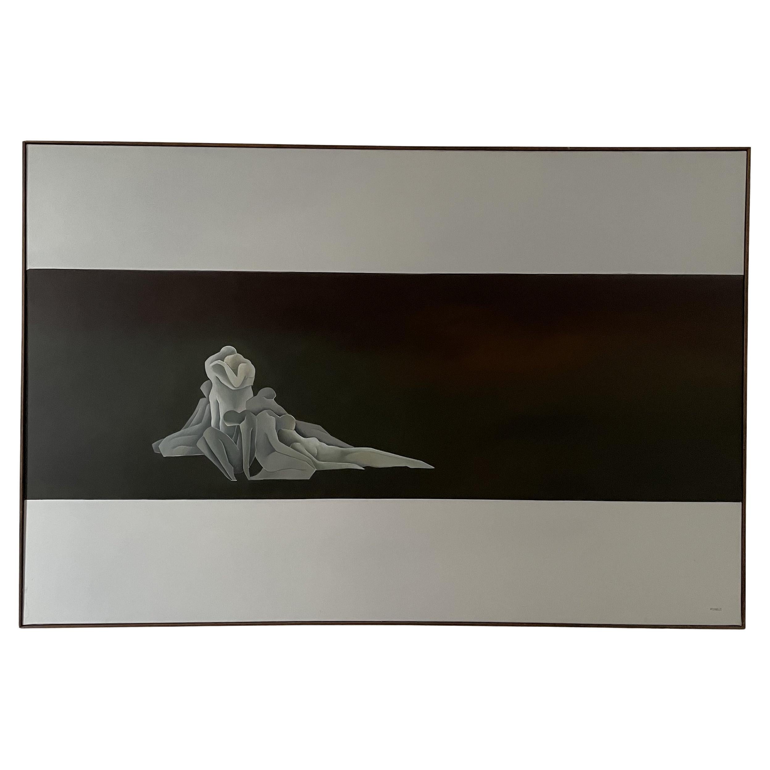 Oil on canvas by Henri Morez, Paris, France, circa 2008
