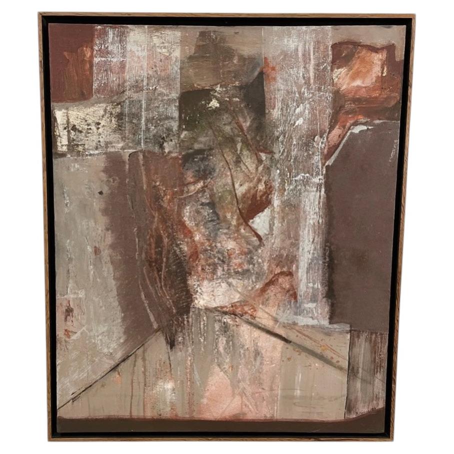 Abstract Oil on Canvas by Irma Palacios, Mid-Century Modern, 1987