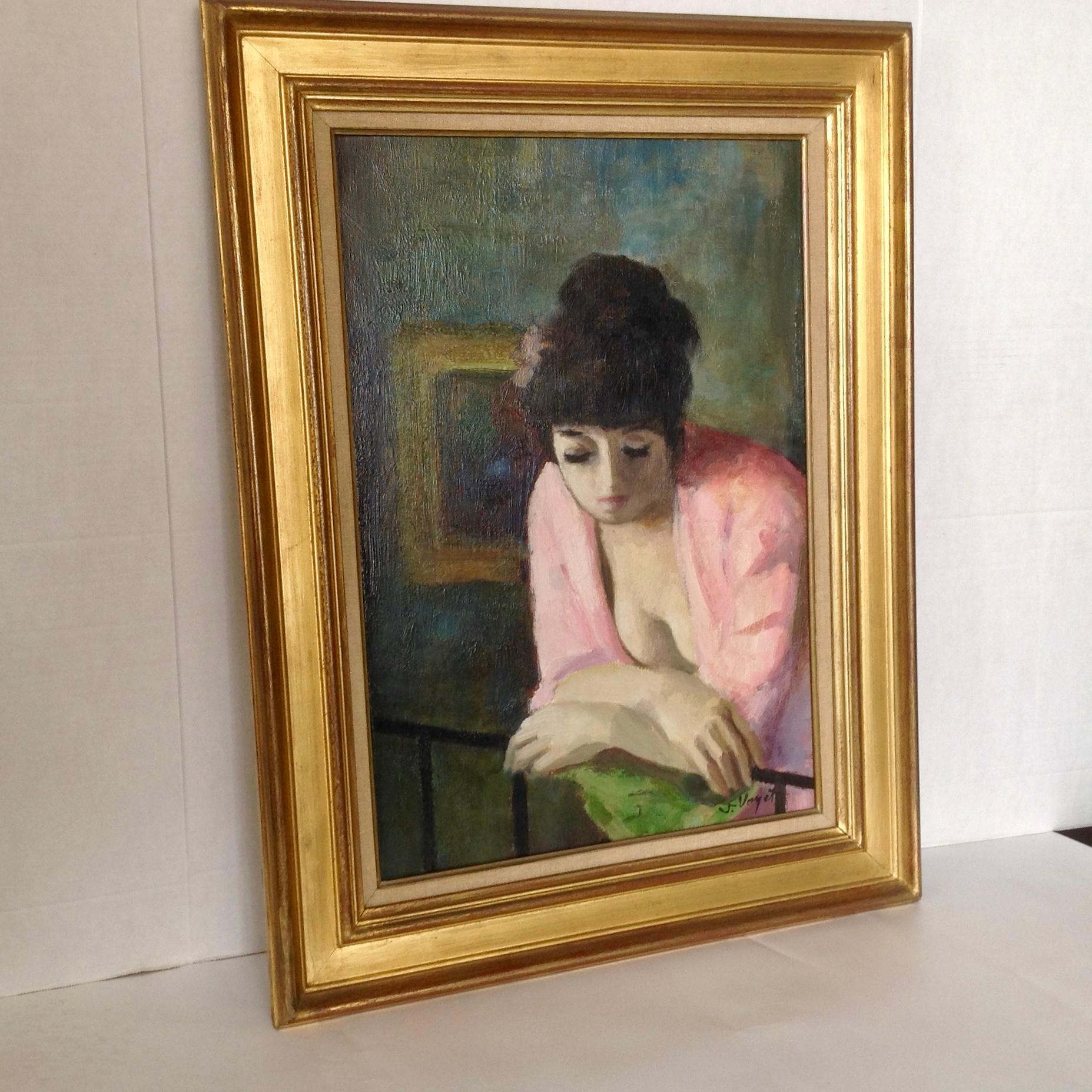 Francese Olio su tela di Jacques Voyet