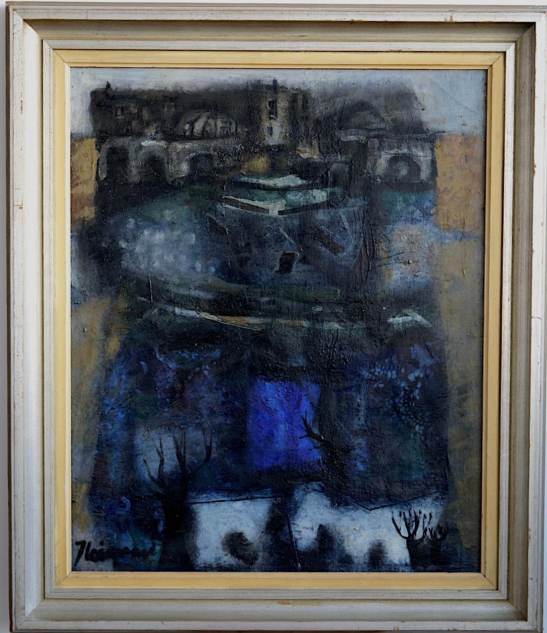 Cityscape oil on canvas painting by James Coignard, France (1925-2008).
Signed and framed. Early period.
Canvas size 28.5