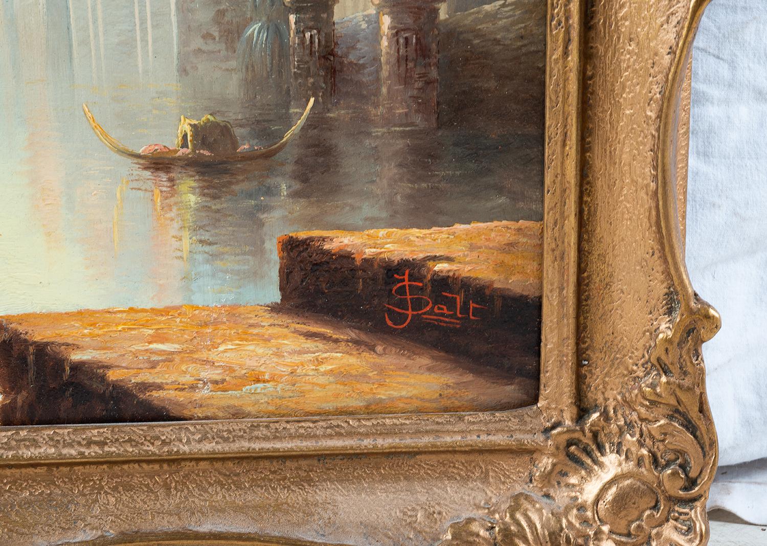Italian Oil on Canvas by James Salt of 'Venetian Capriccio' 1883