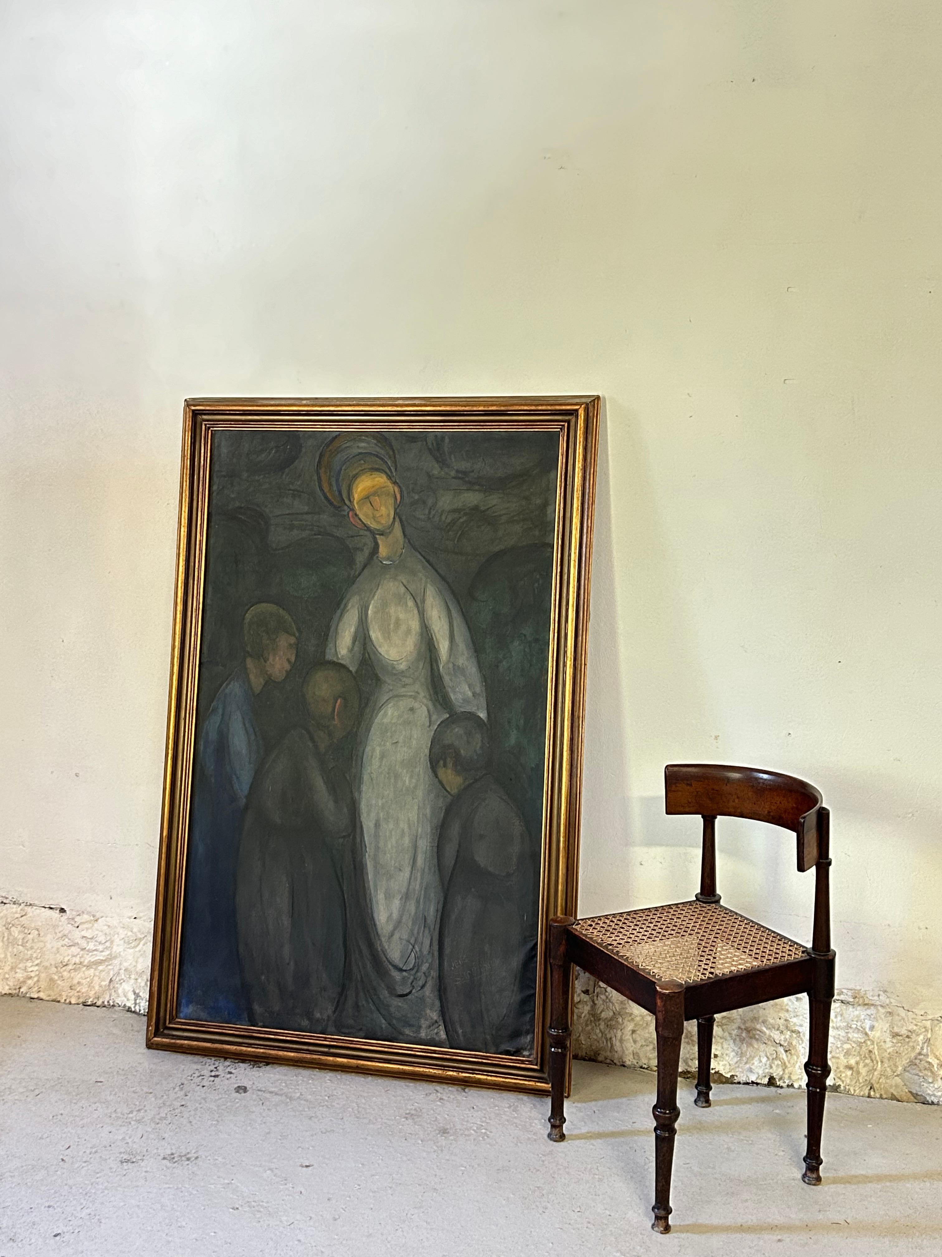Art Déco Olio su tela di Jens Sørensen, Danimarca, 1920 in vendita