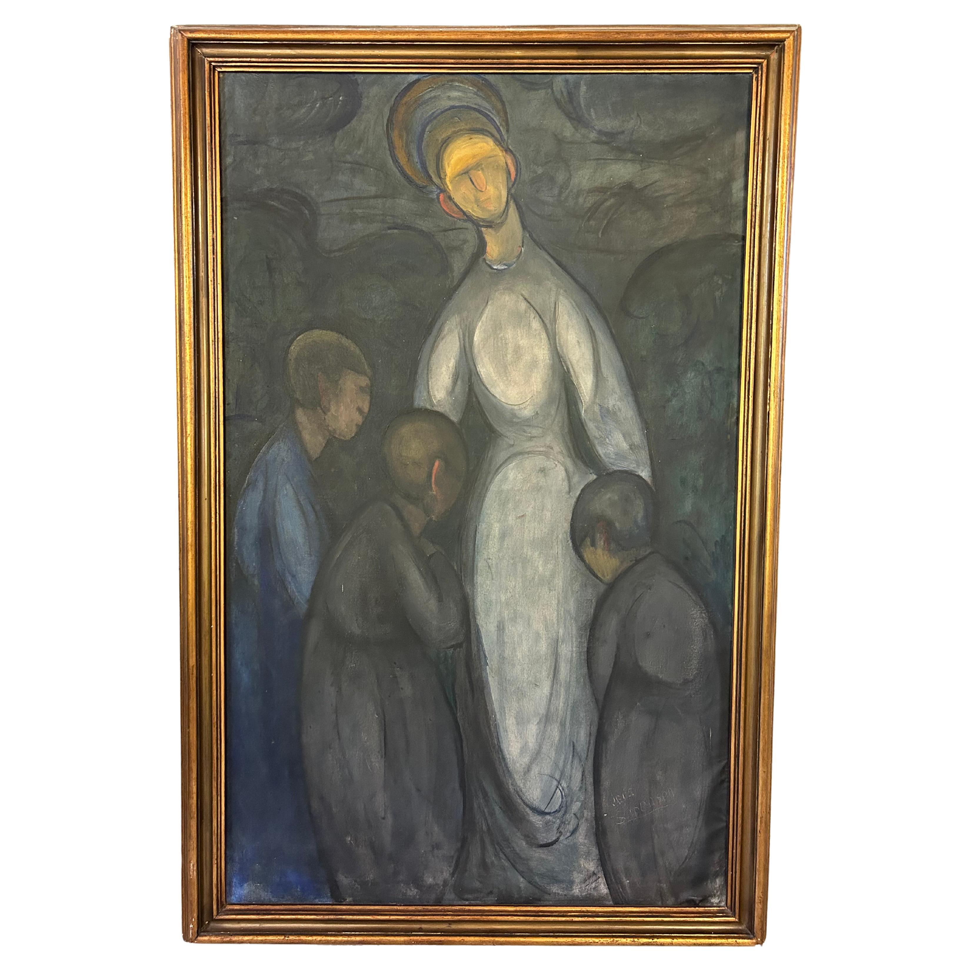 Olio su tela di Jens Sørensen, Danimarca, 1920