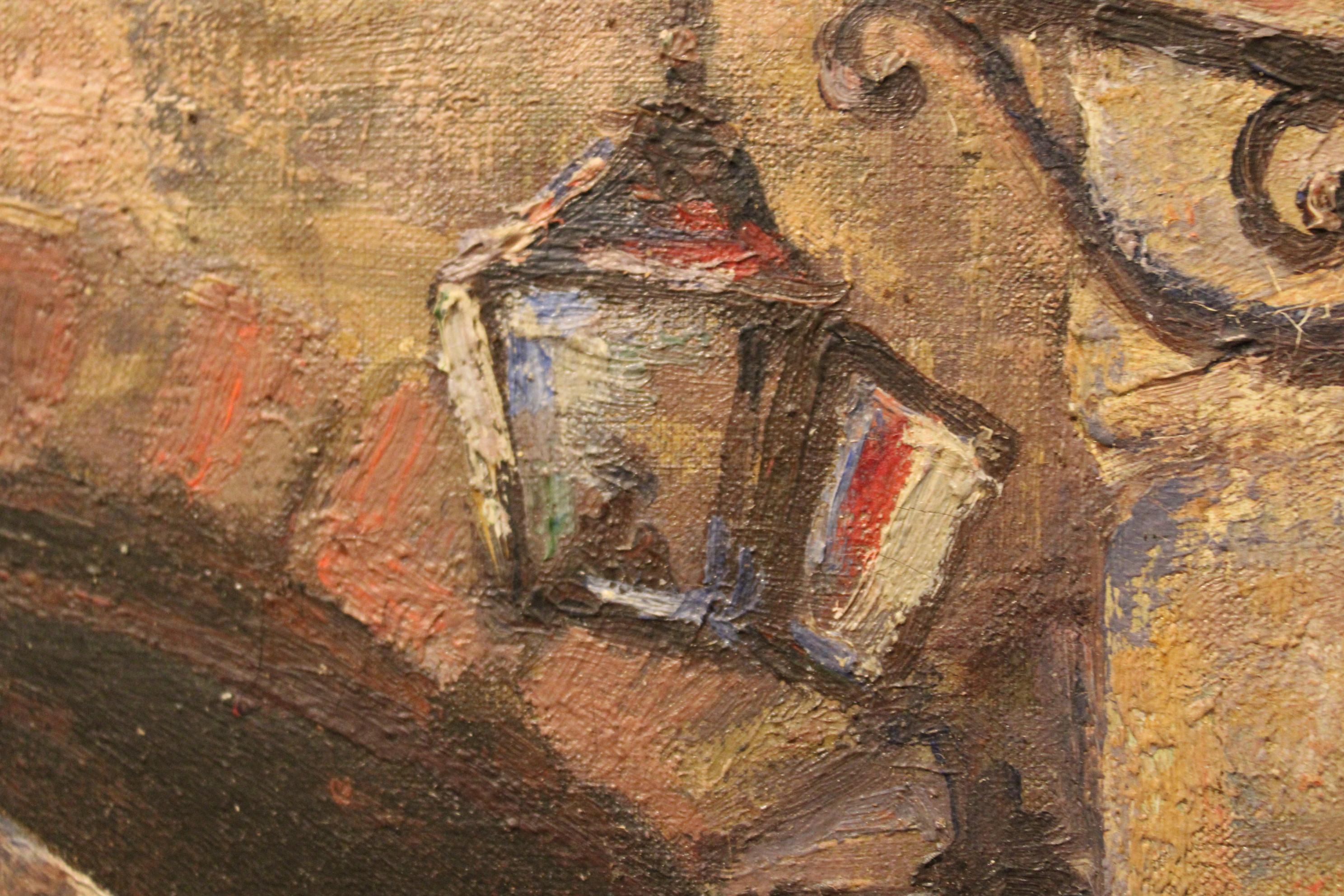 Oil on Canvas by Jules Félix Brien, France, 1920 For Sale 4