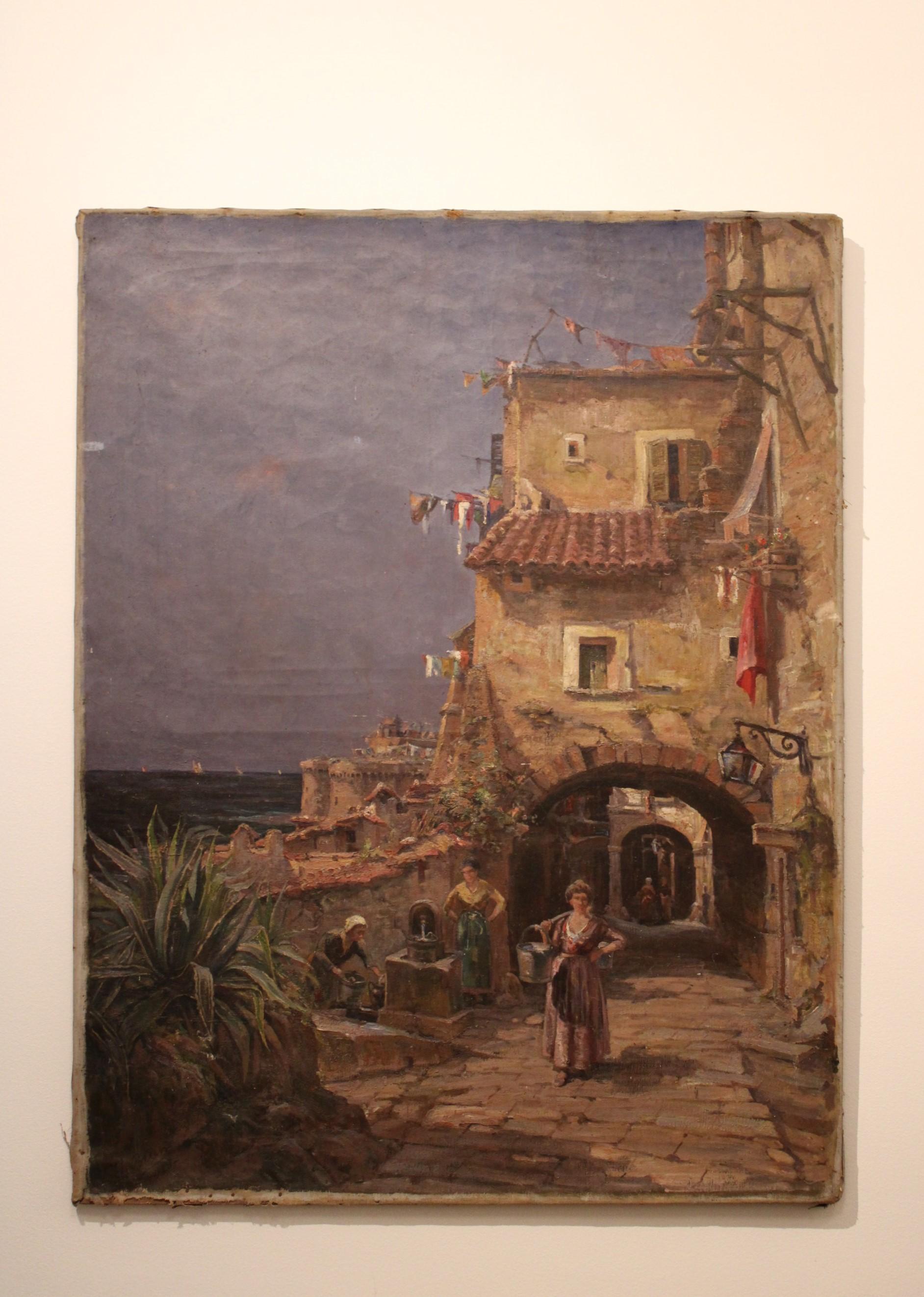 Gemälde des französischen Malers Jules Félix Brien (1871-1945)
Öl auf Leinwand 
Dorf in Südfrankreich
Signiert J.Brien und datiert 1920

Einige Schäden (siehe Fotos Details)