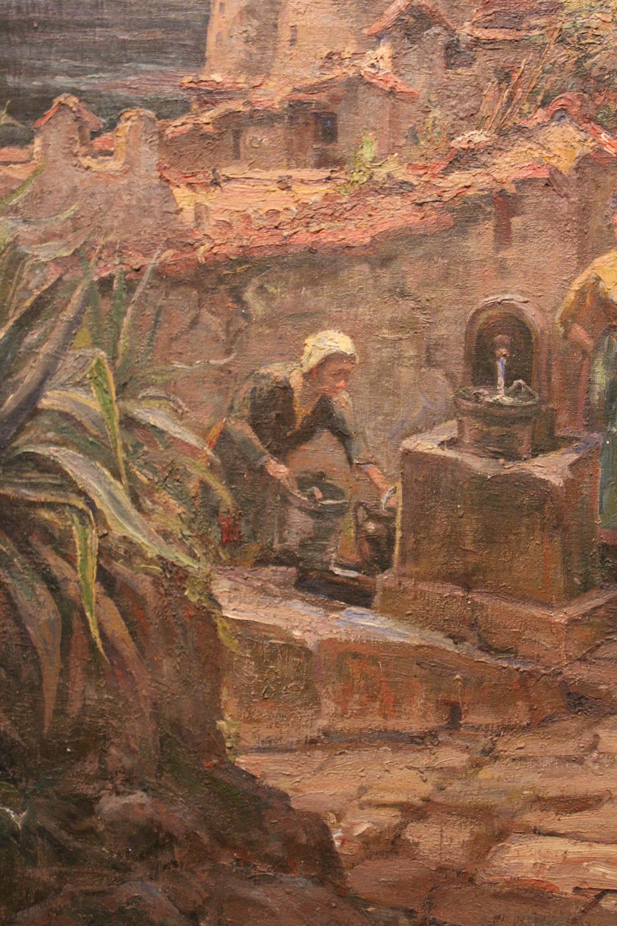 French Oil on Canvas by Jules Félix Brien, France, 1920 For Sale