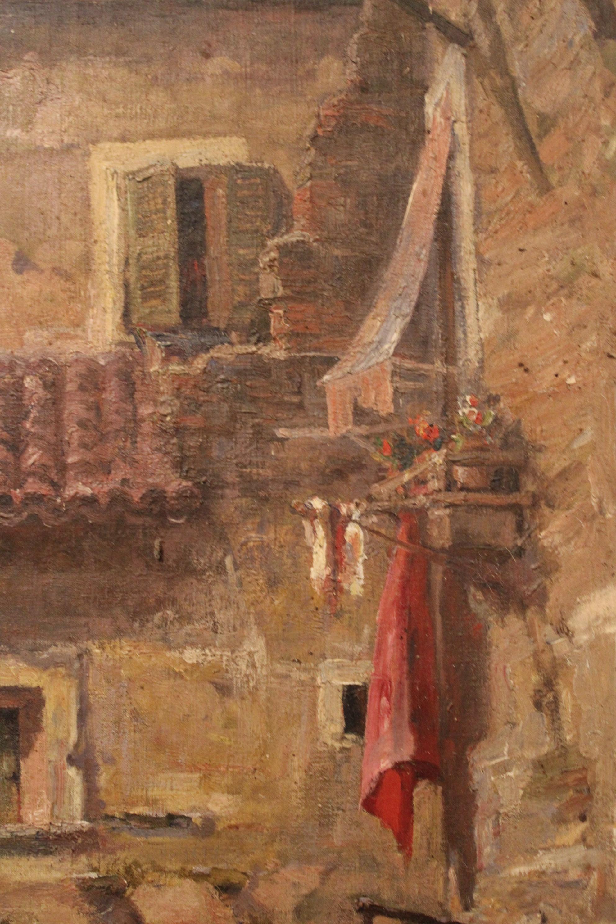 Oil on Canvas by Jules Félix Brien, France, 1920 For Sale 2