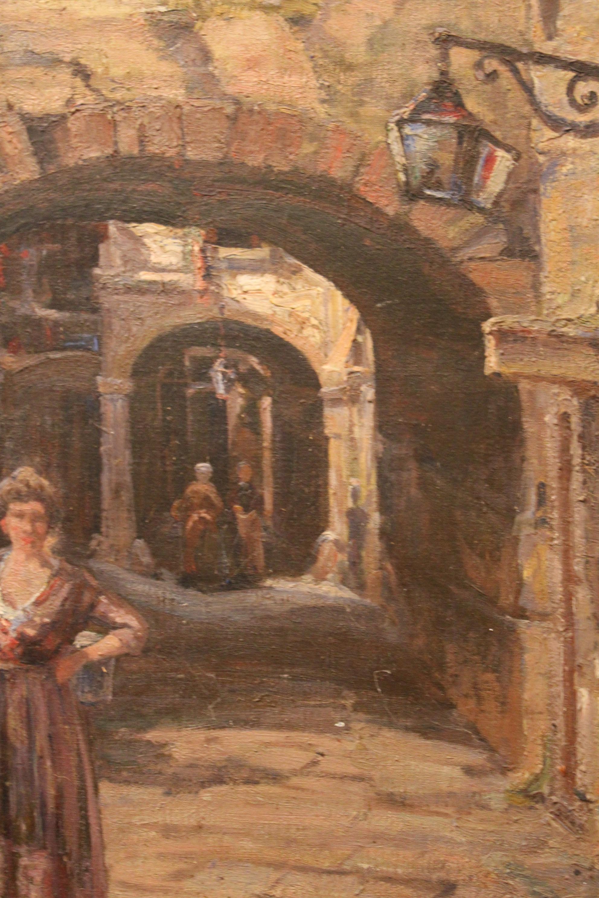 Oil on Canvas by Jules Félix Brien, France, 1920 For Sale 3