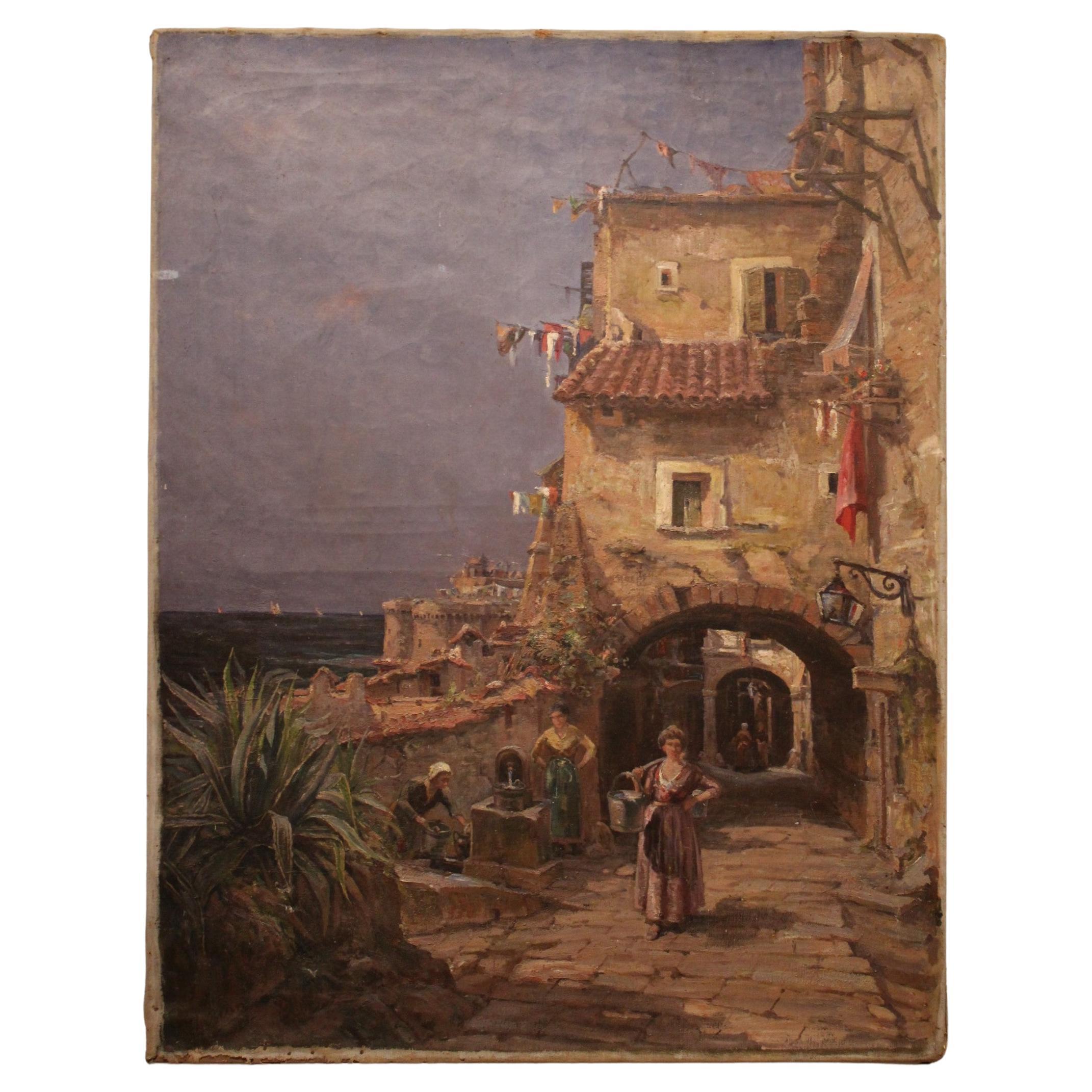 Oil on Canvas by Jules Félix Brien, France, 1920 For Sale