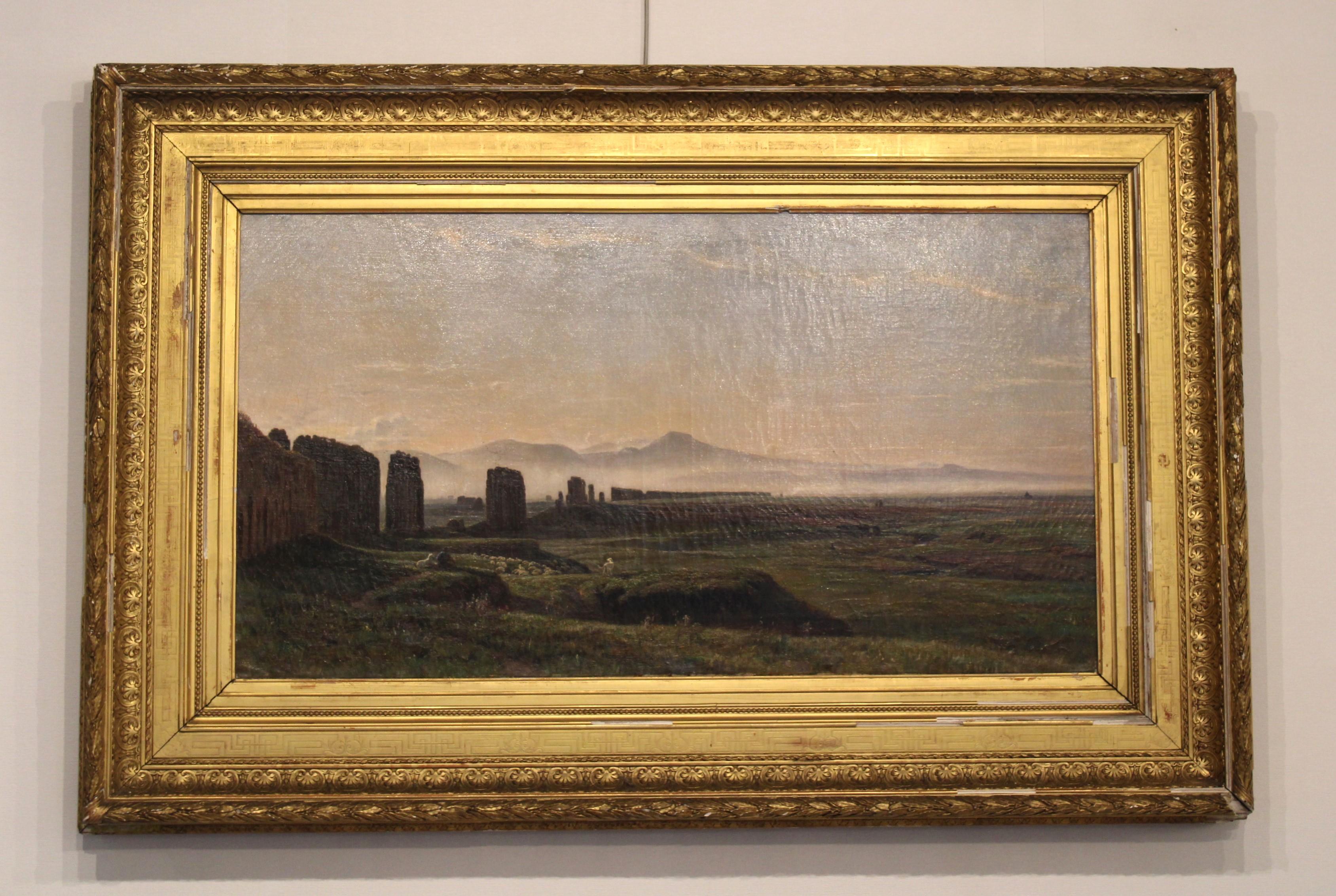 Olio su tela di Léon Rodolphe Berthoud (1822-1892)
Paesaggio dell'acquedotto
Svizzera, XIX secolo
Firmato in basso a sinistra

W. 102 x H. 55 cm
