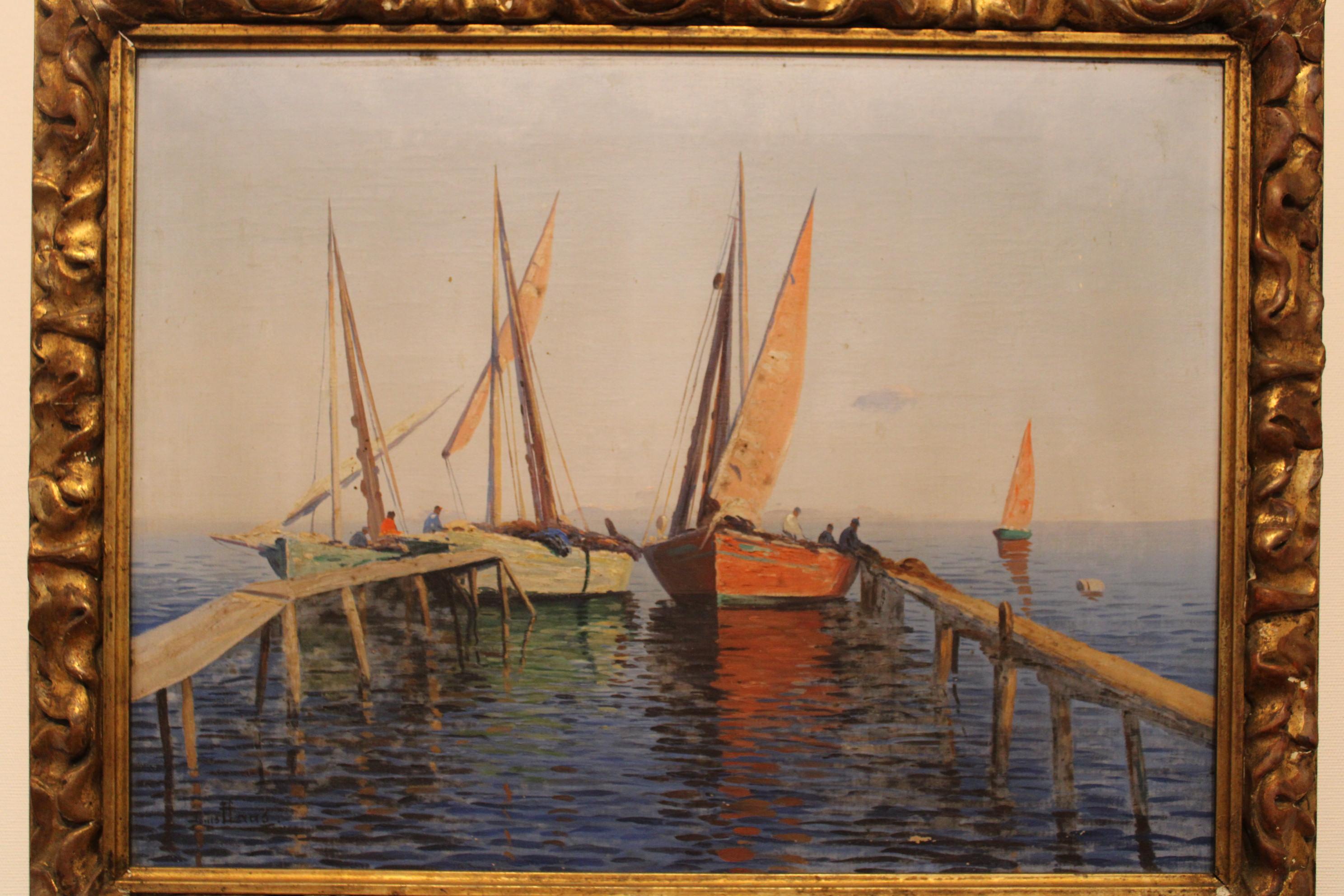 Olio su tela di Louis Haas, Francia, XX secolo In condizioni discrete in vendita a Paris, FR