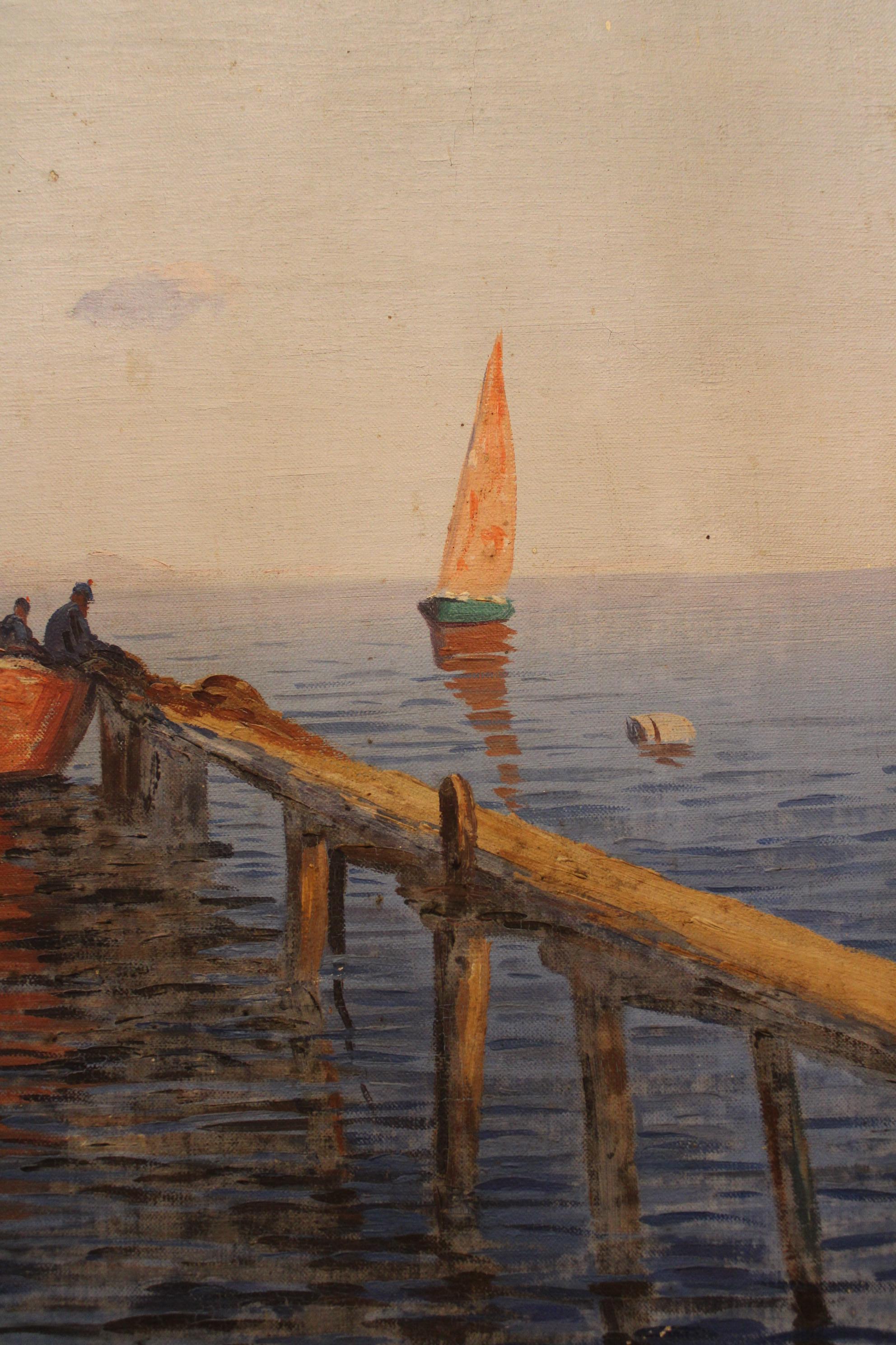 Olio su tela di Louis Haas, Francia, XX secolo in vendita 1