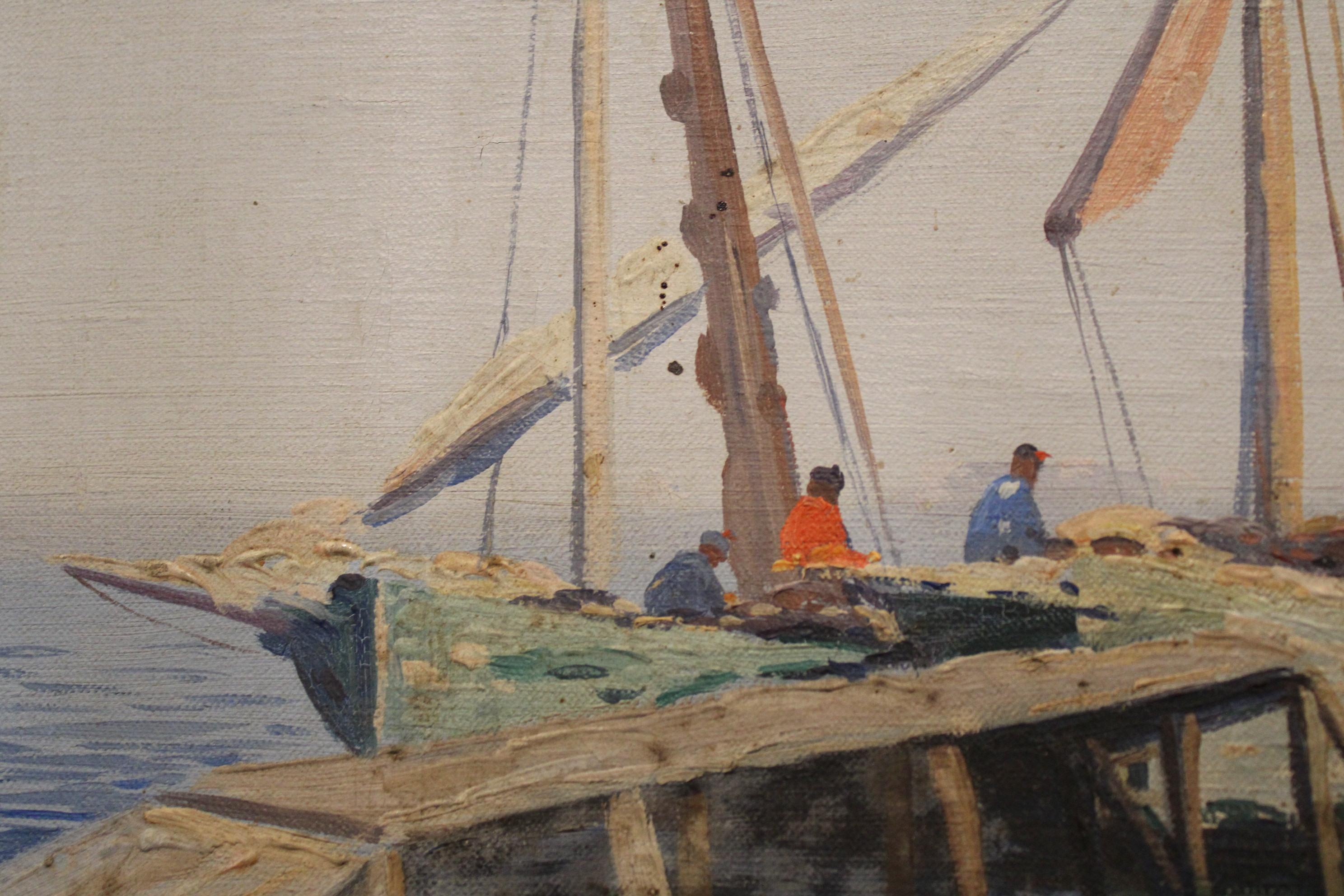 Olio su tela di Louis Haas, Francia, XX secolo in vendita 3