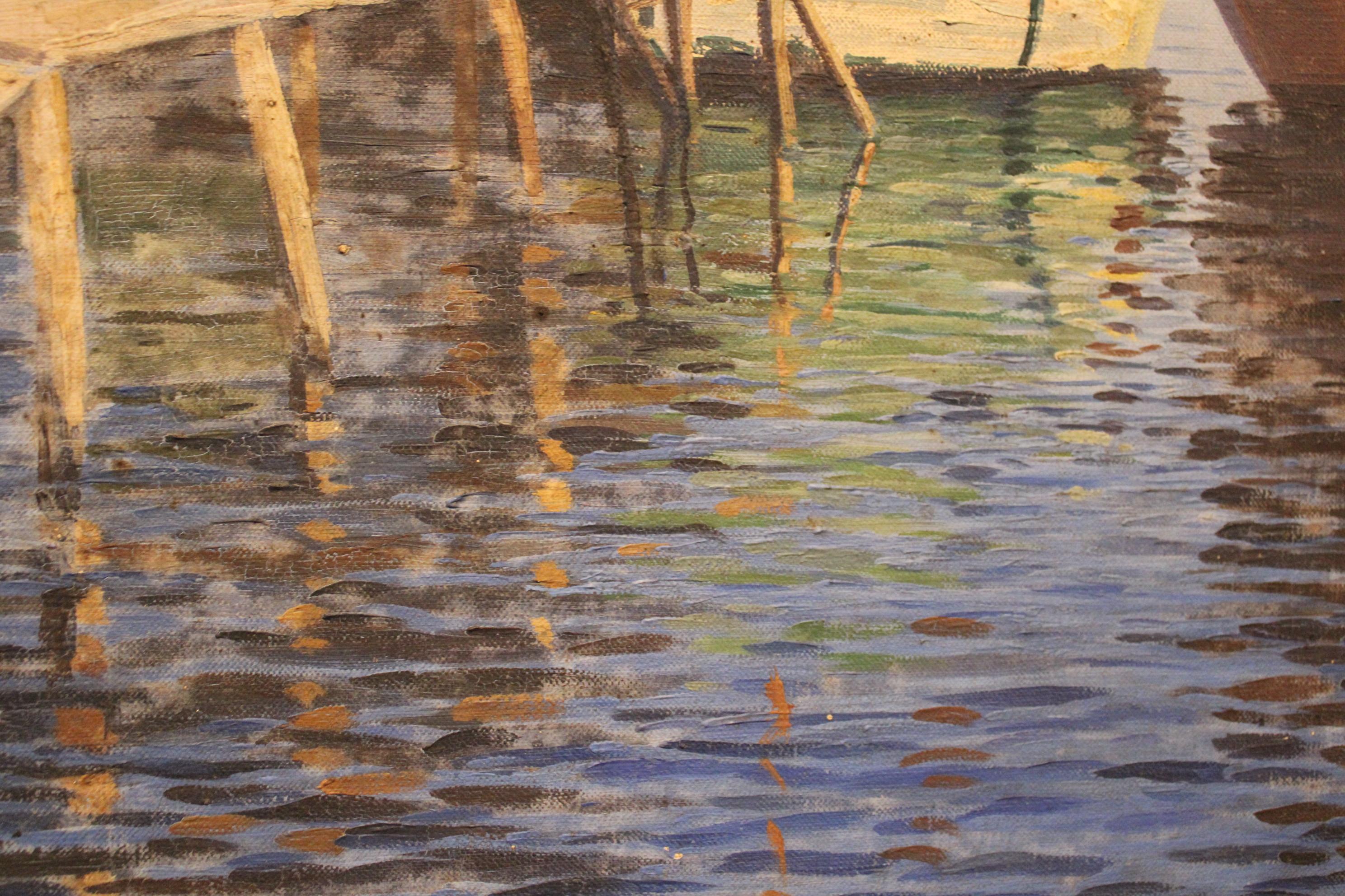 Olio su tela di Louis Haas, Francia, XX secolo in vendita 4