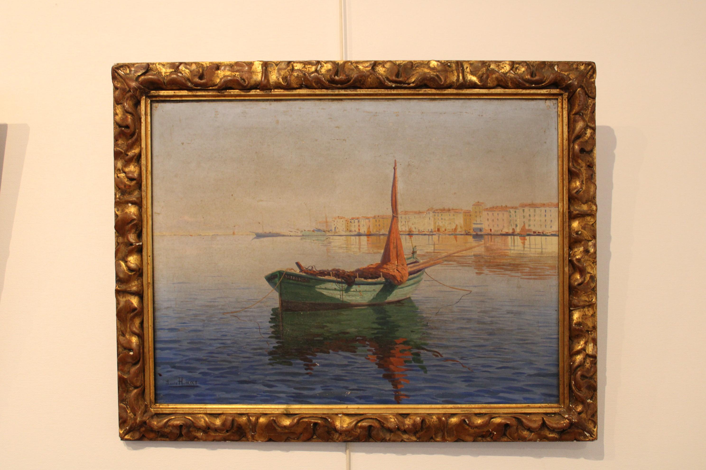 Francese Olio su tela di Louis Haas, Francia, XX secolo in vendita